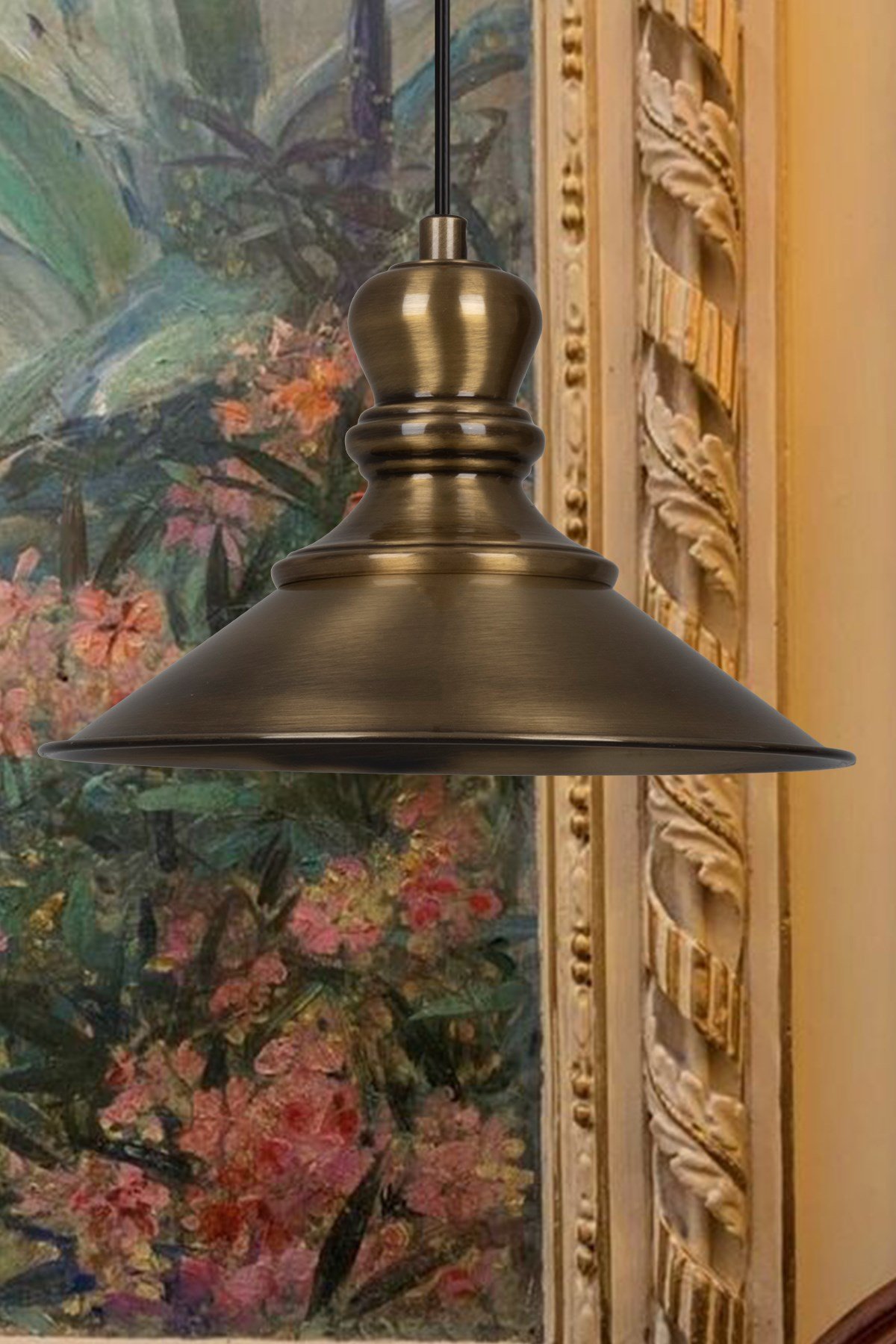 Bamyum Nantes Eskitme Rengi Metal Sarkıt Avize