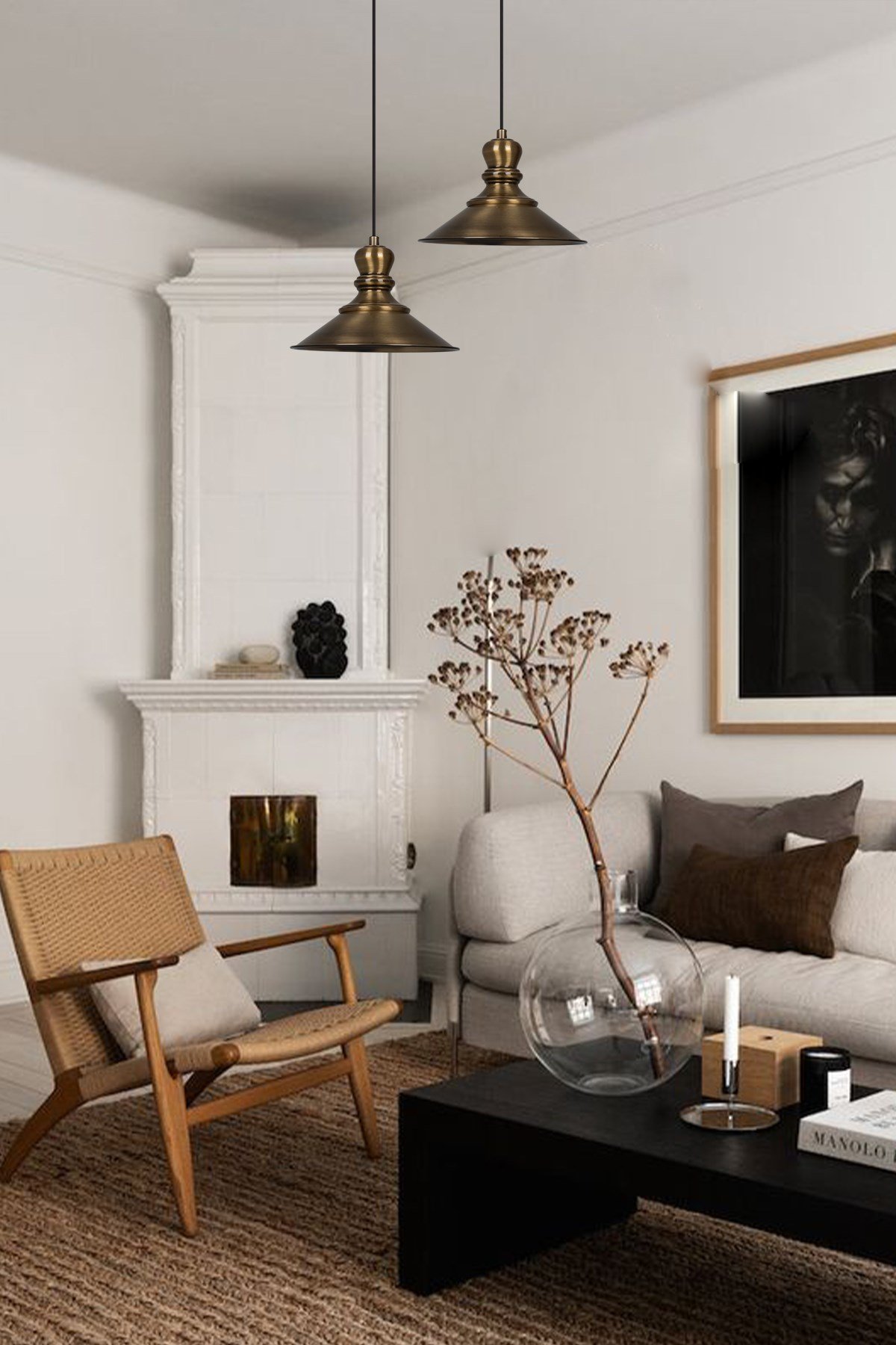 Bamyum Nantes Eskitme Rengi Metal Sarkıt Avize