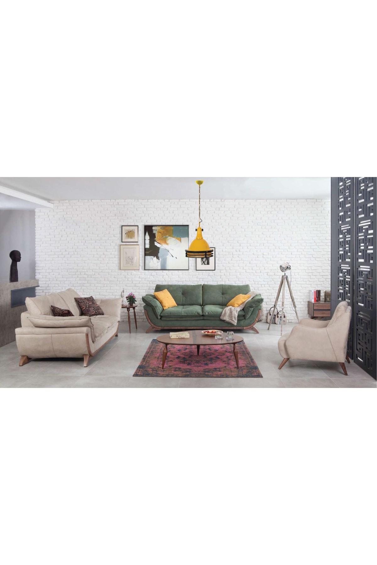 Bamyum Sarı Siyah Kafes Avize