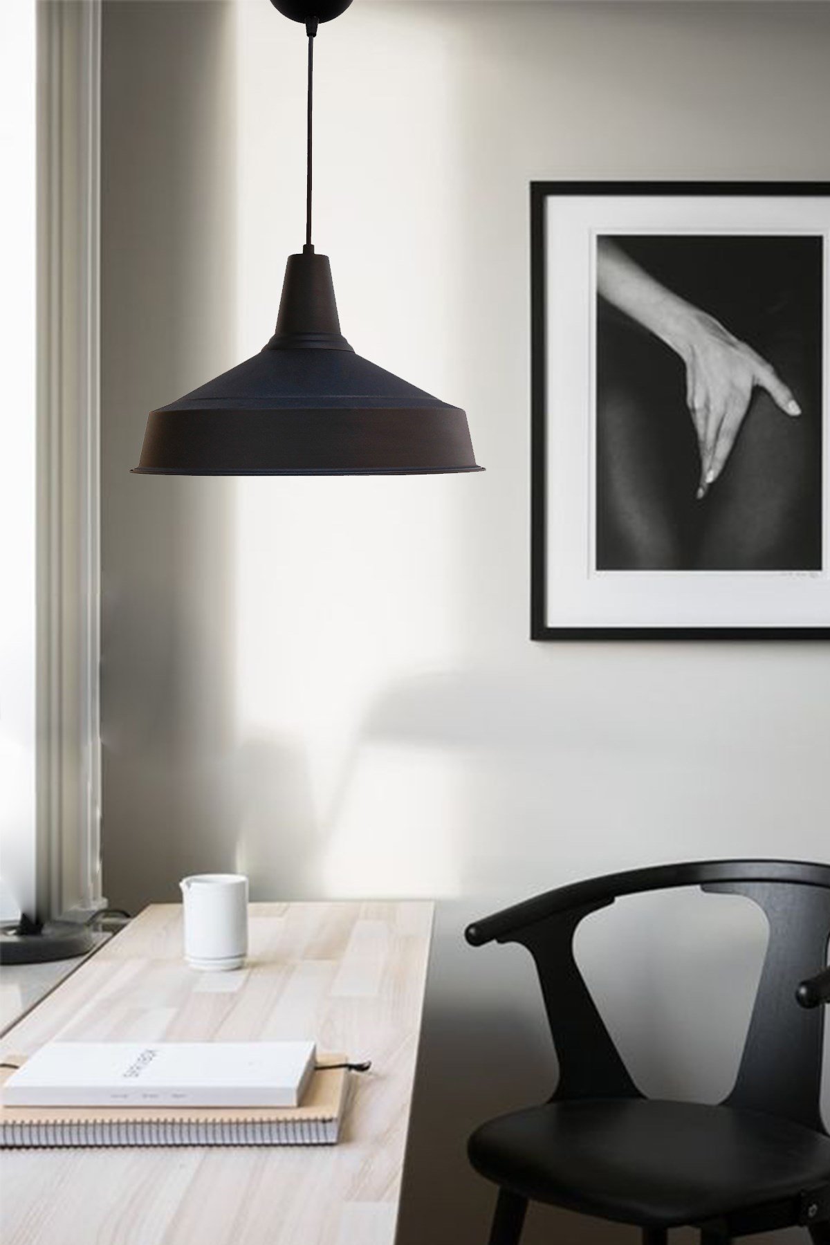 Bamyum Siyah Asaletli Retro Sarkıt Avize