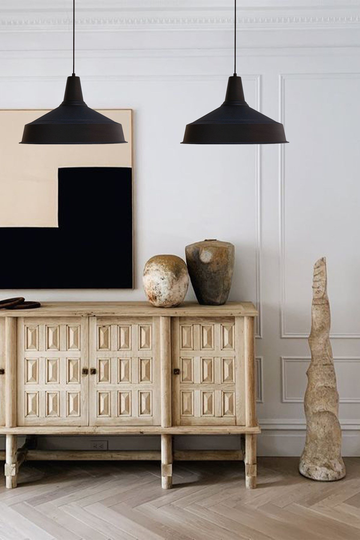 Bamyum Siyah Asaletli Retro Sarkıt Avize