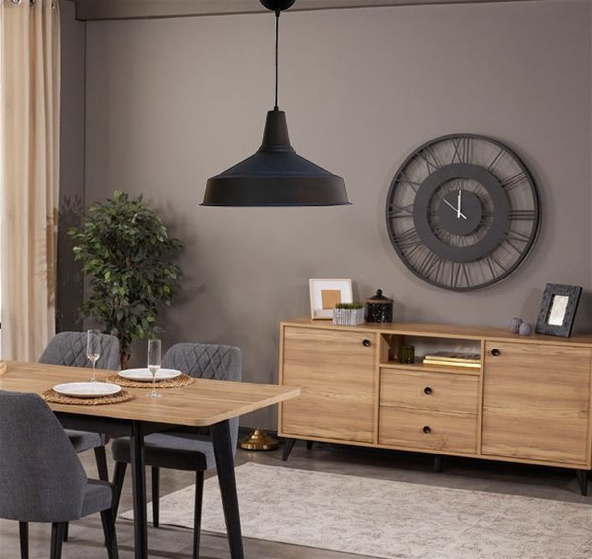 Bamyum Siyah Asaletli Retro Sarkıt Avize