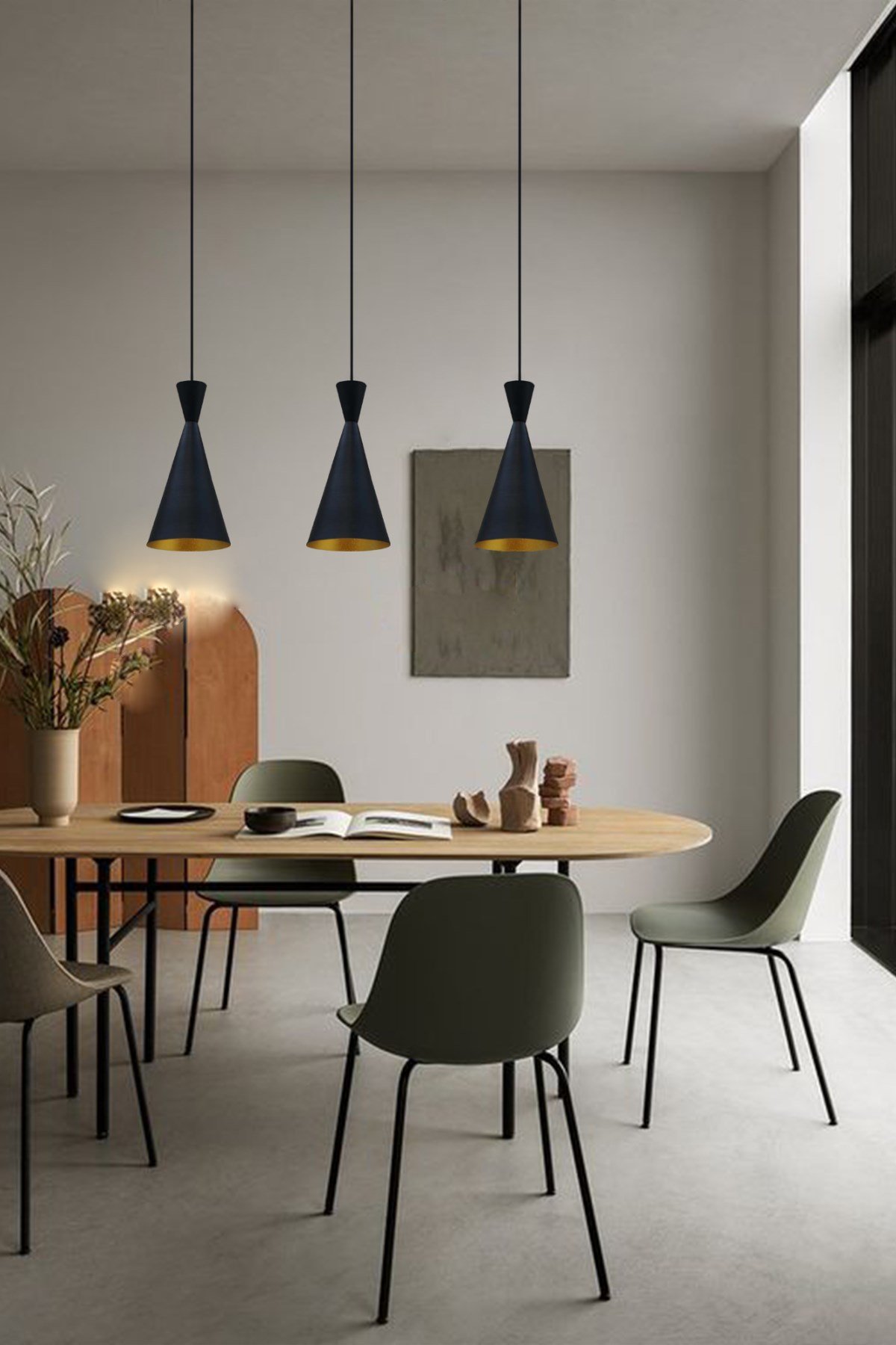 Bamyum Siyah İnce Avize