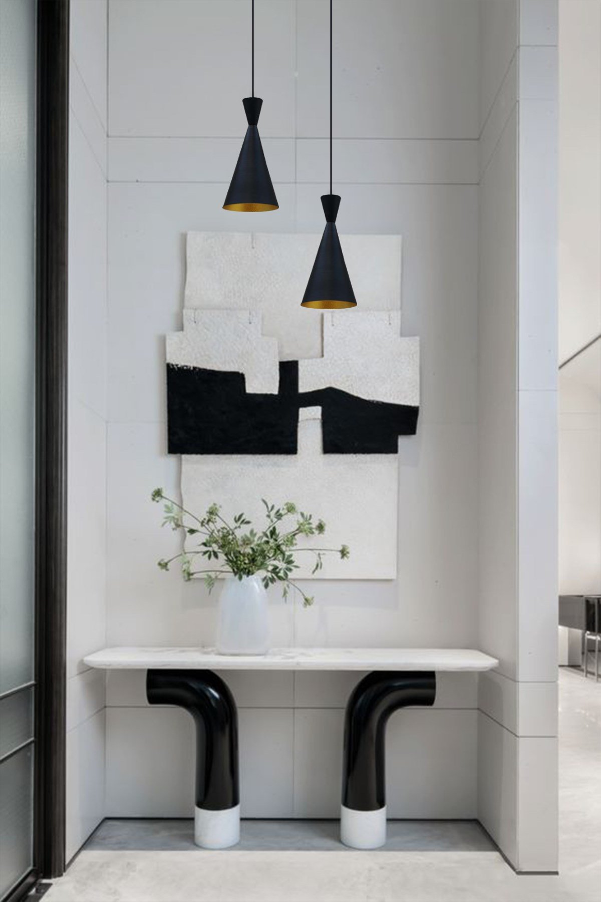 Bamyum Siyah İnce Avize