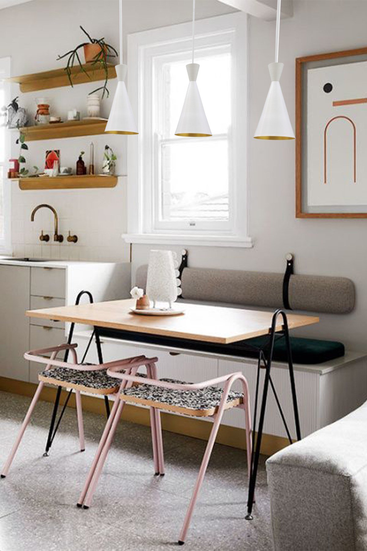 Bamyum Üçlü Beyaz İnce Avize