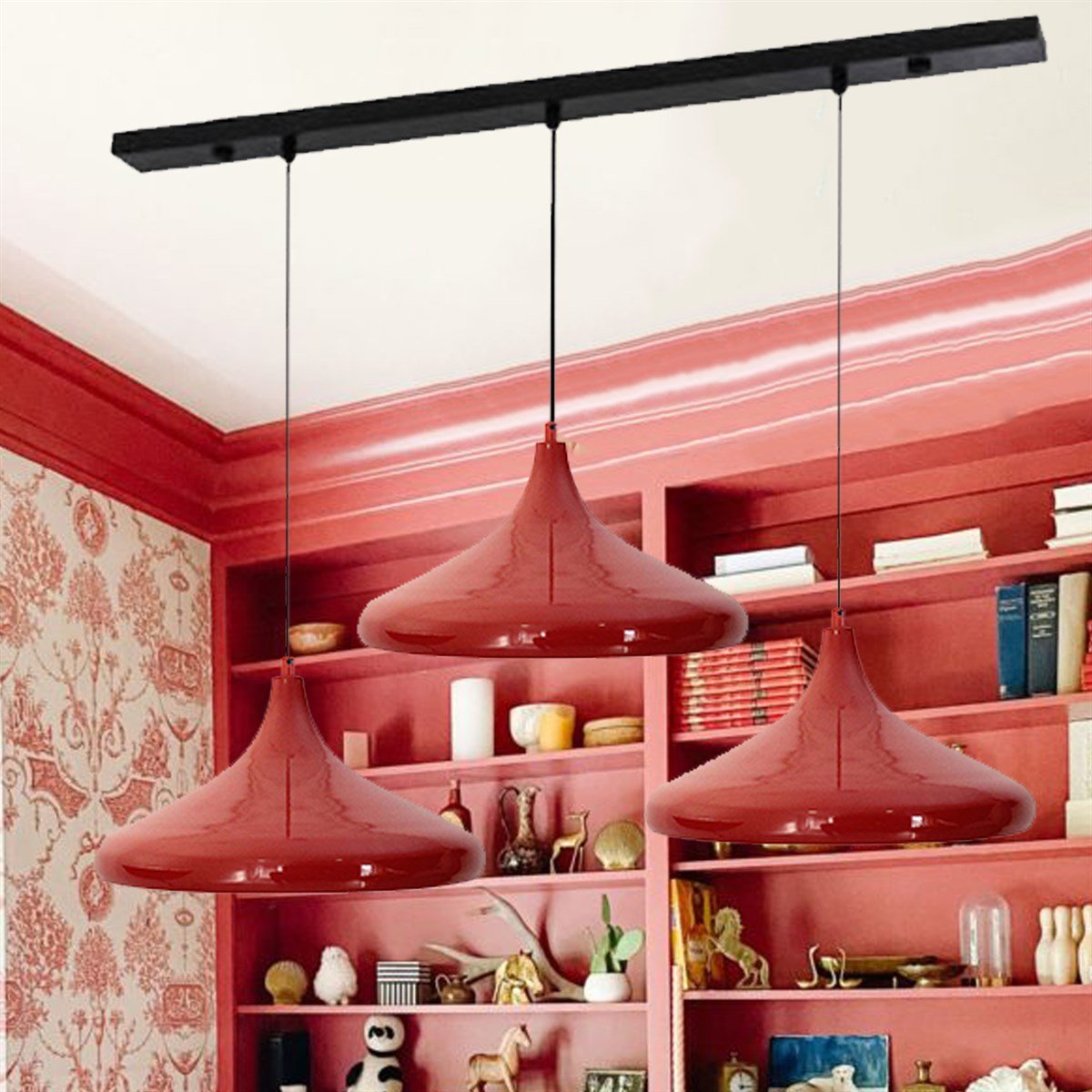 Bamyum Üçlü Champion Kırmızı Avize