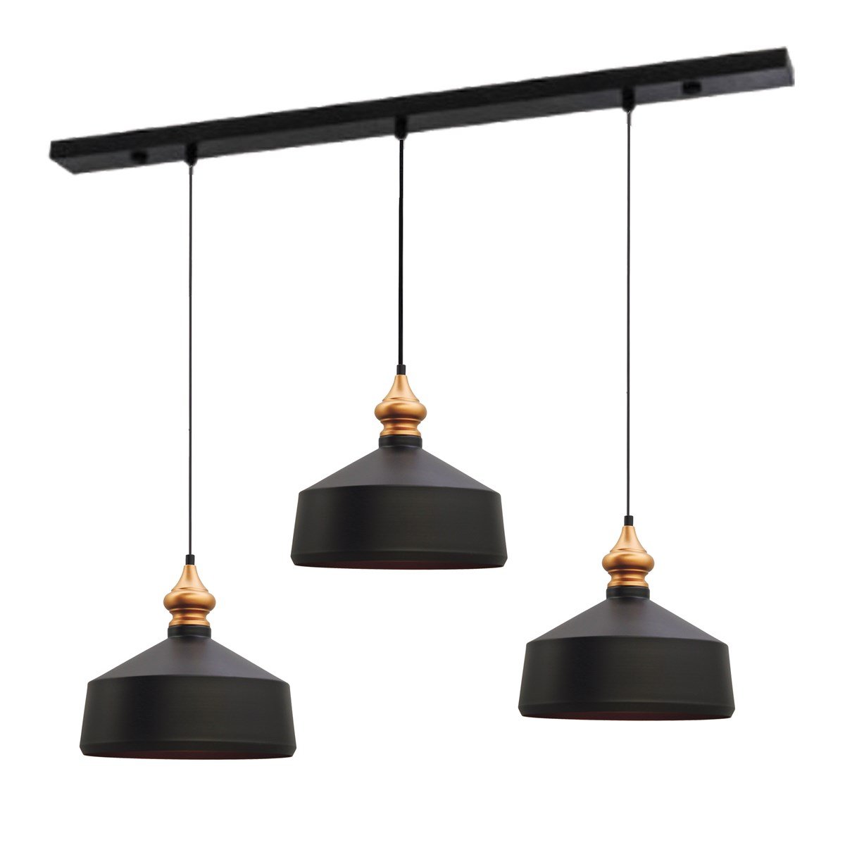 Bamyum Üçlü Köşeli Siyah Avize