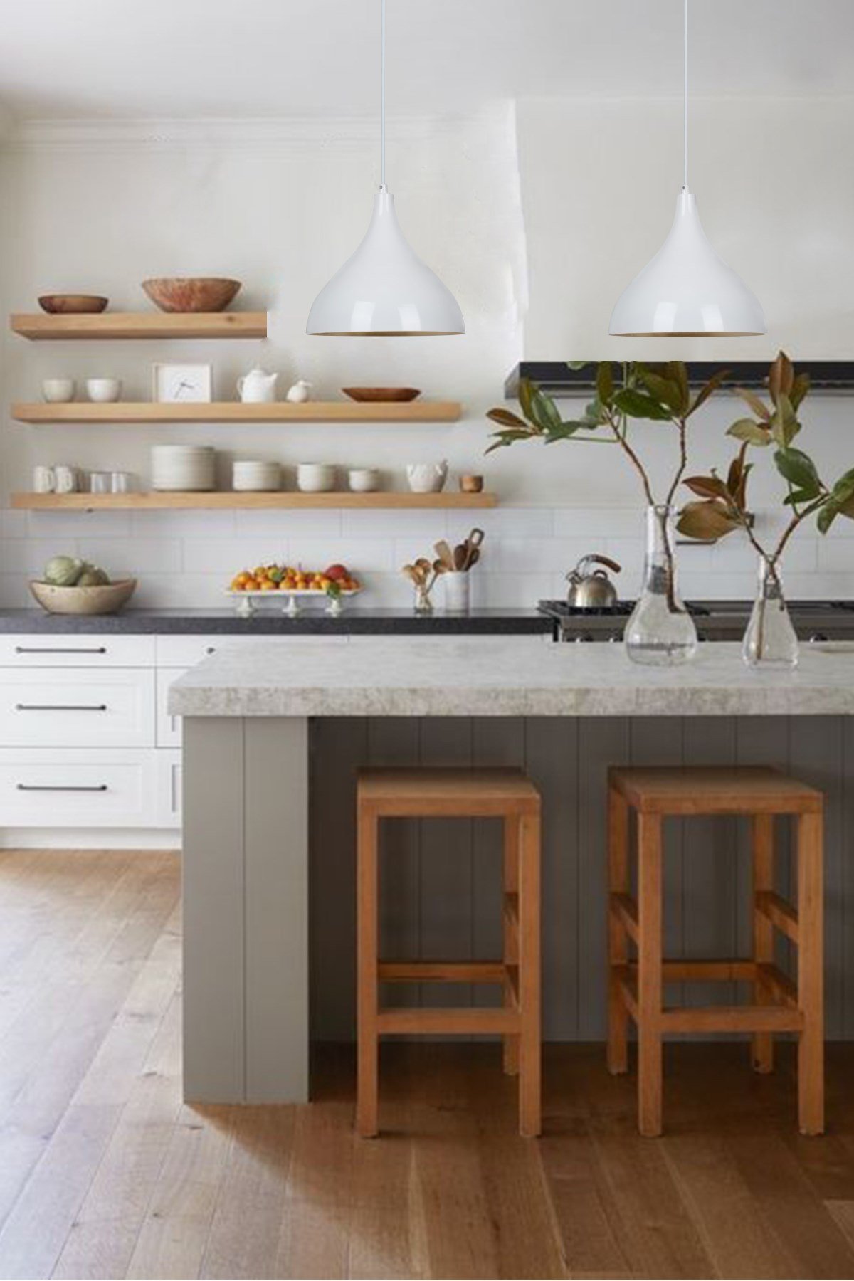 Bamyum Uzun Beyaz Sarkıt Avize