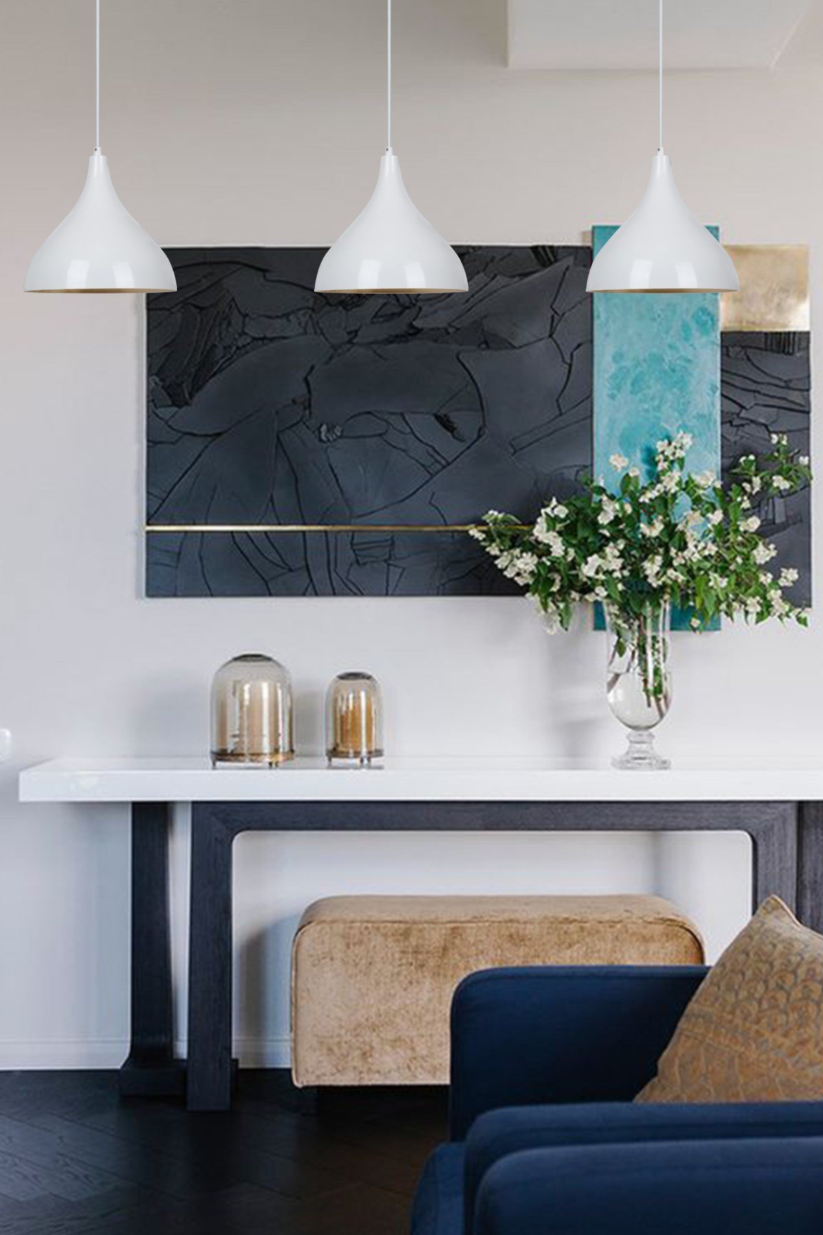 Bamyum Uzun Beyaz Sarkıt Avize