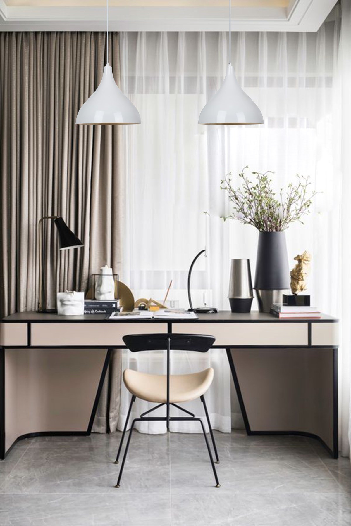 Bamyum Uzun Beyaz Sarkıt Avize