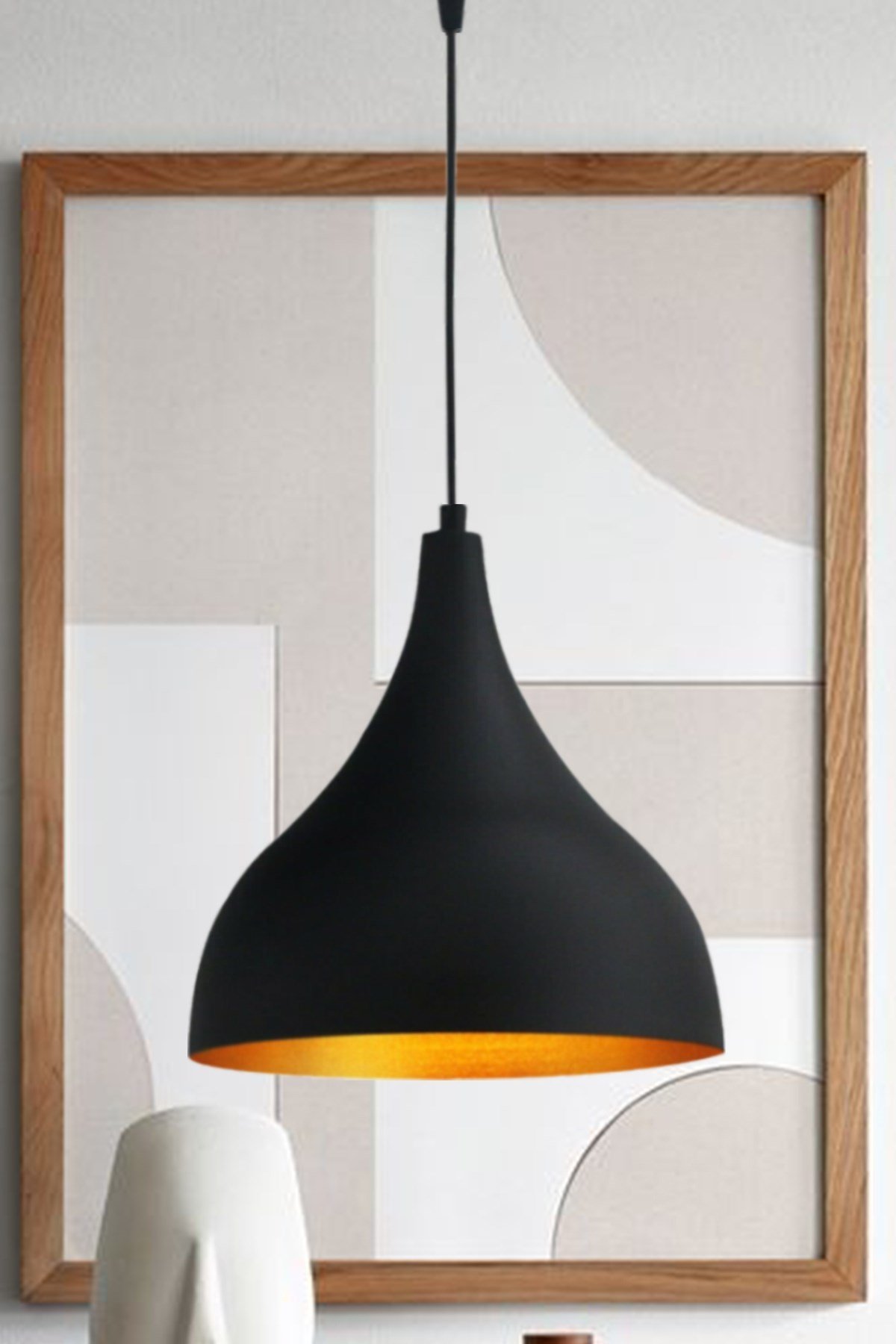 Bamyum Uzun Siyah Sarkıt Avize