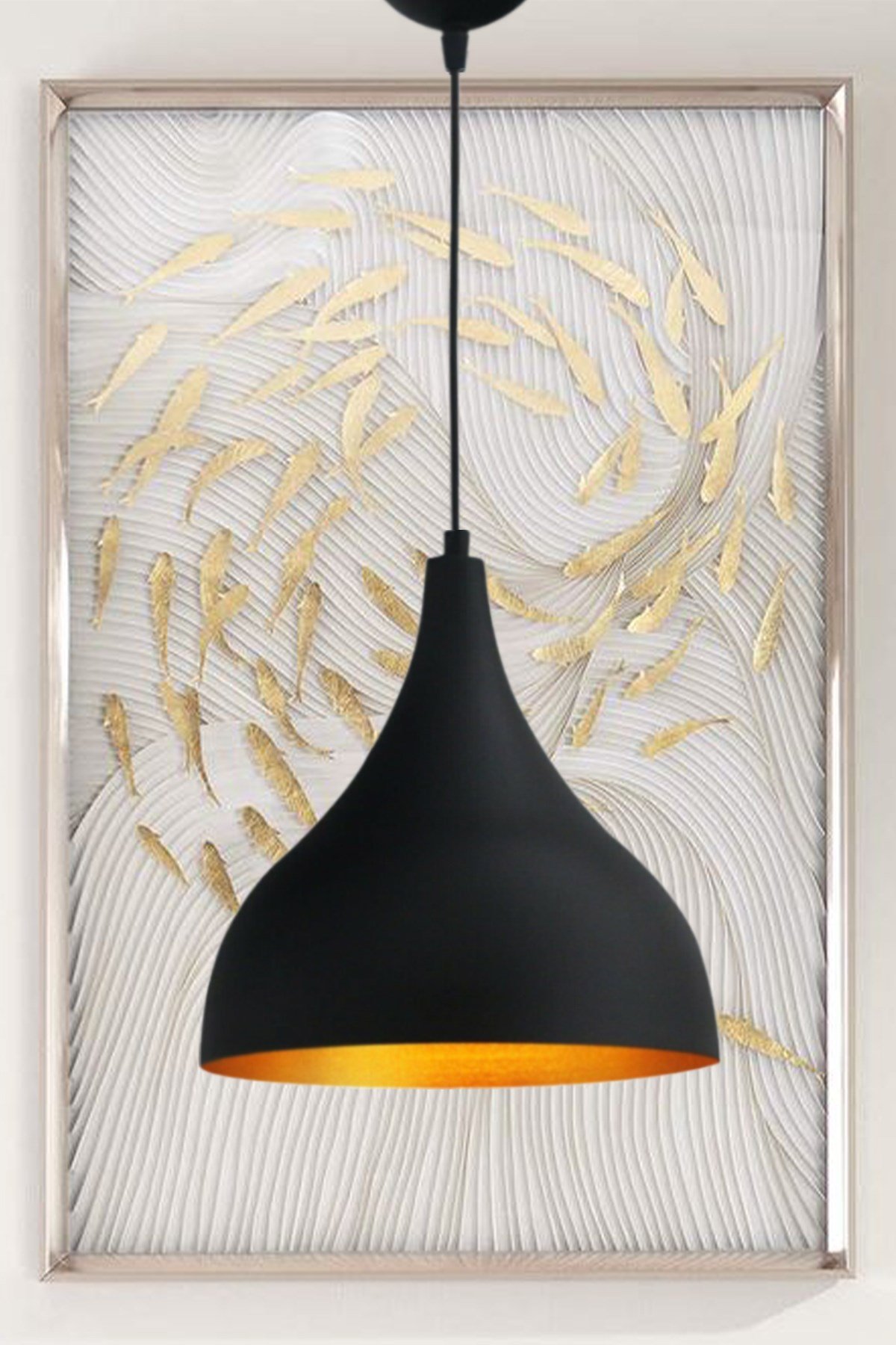 Bamyum Uzun Siyah Sarkıt Avize