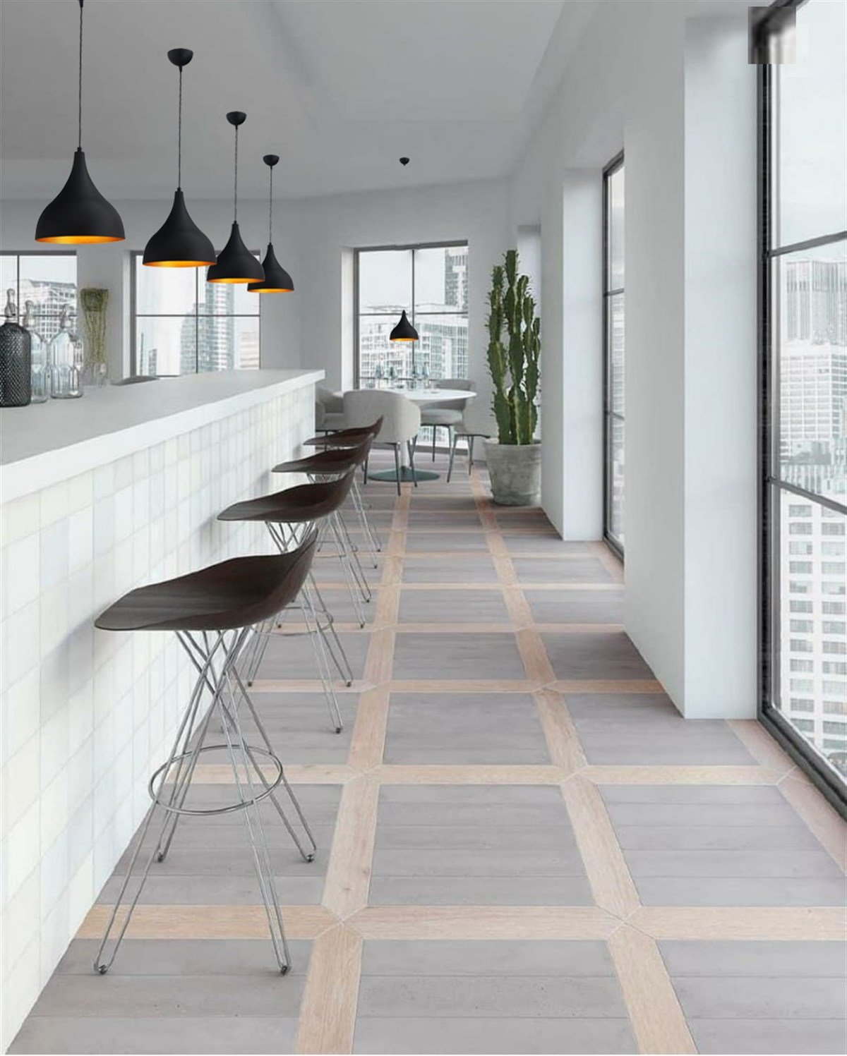 Bamyum Uzun Siyah Sarkıt Avize