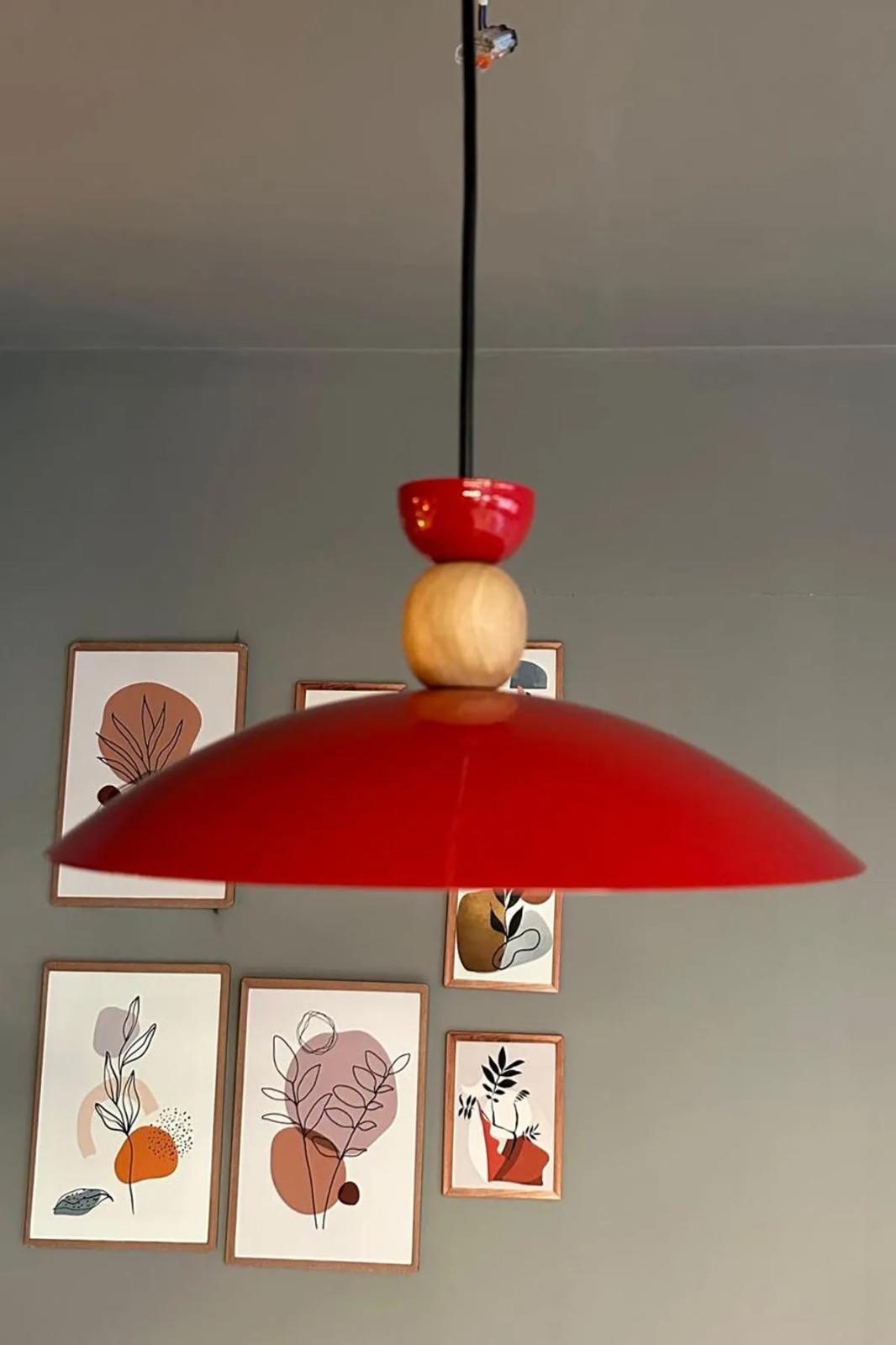Bright Kırmızı Avize Tekli Sarkıt Salon Kuaför Cafe Dekoratif Aydınlatma Pastane