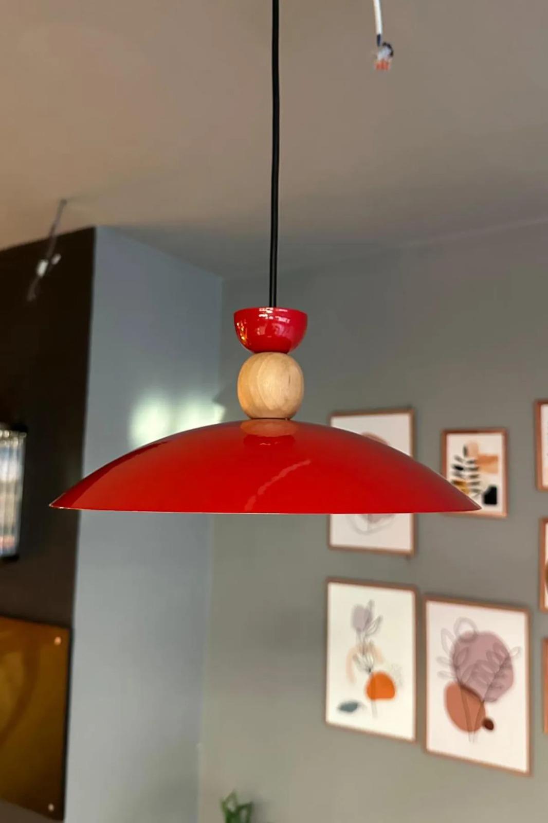 Bright Kırmızı Avize Tekli Sarkıt Salon Kuaför Cafe Dekoratif Aydınlatma Pastane