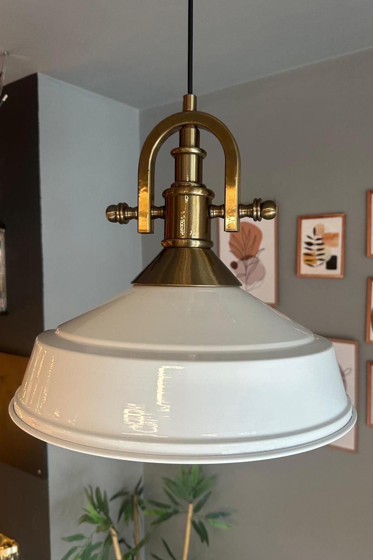 Carmelo Beyaz Tekli Avize Eskitme Gemici Başlık Retro Sarkıt Lamba Restoran Salon Aydınlatma