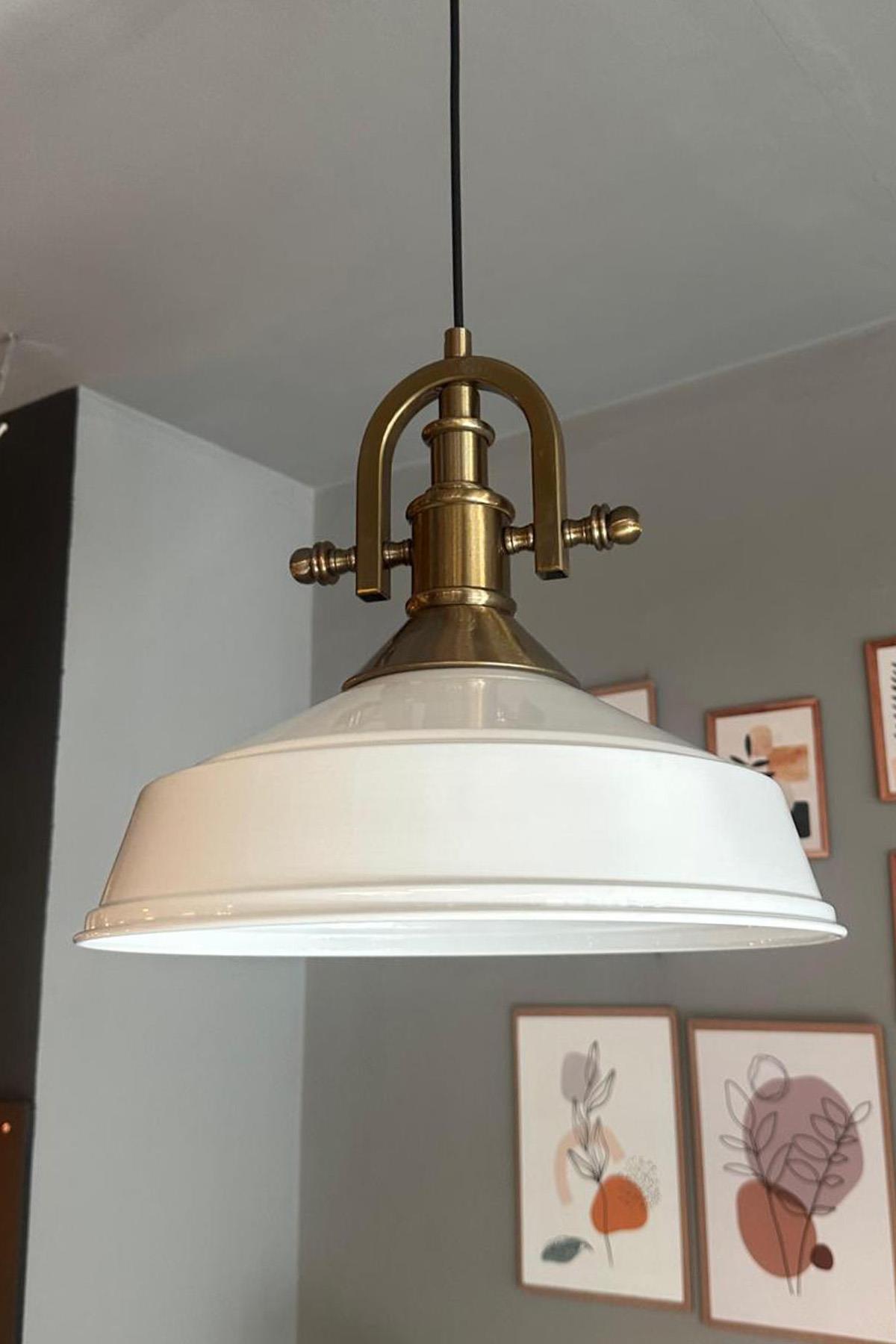 Carmelo Beyaz Tekli Avize Eskitme Gemici Başlık Retro Sarkıt Lamba Restoran Salon Aydınlatma