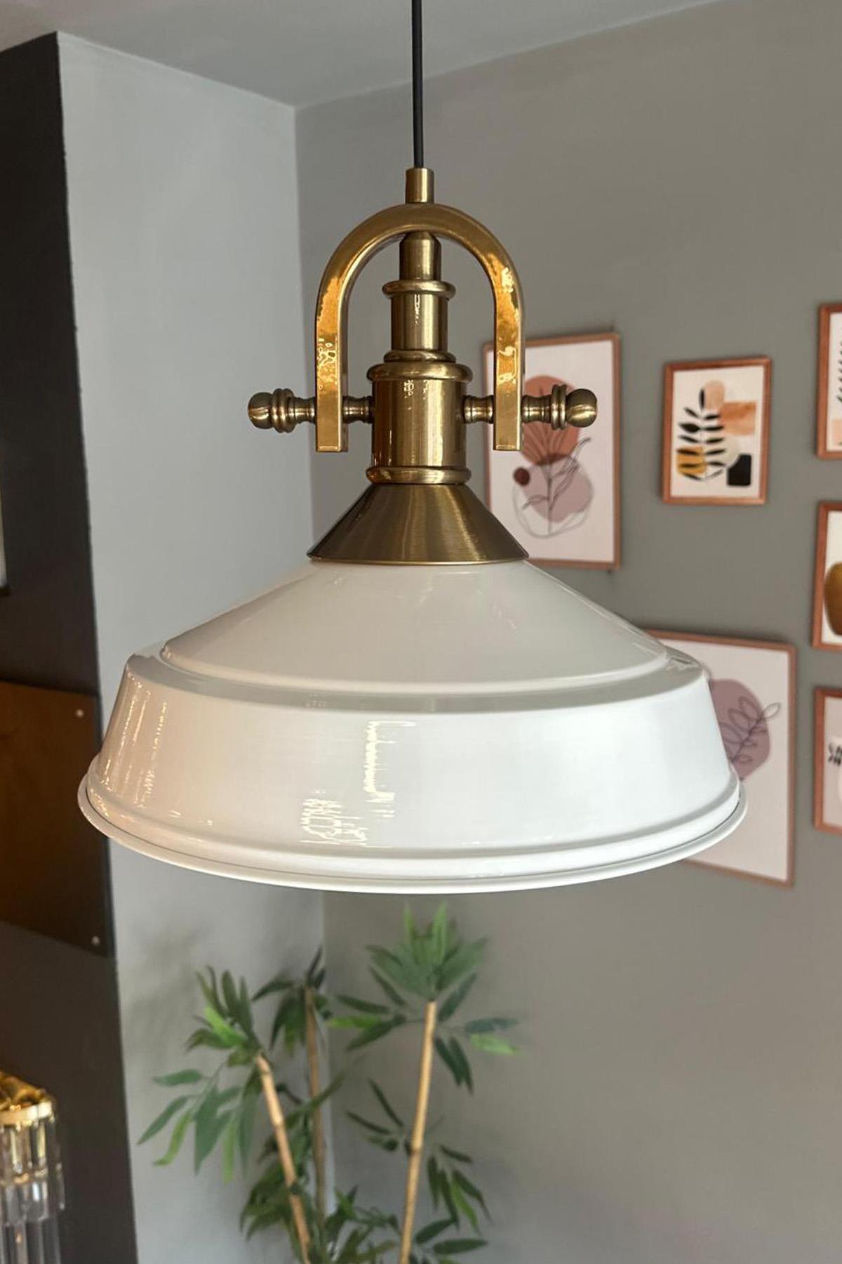 Carmelo Beyaz Tekli Avize Eskitme Gemici Başlık Retro Sarkıt Lamba Restoran Salon Aydınlatma