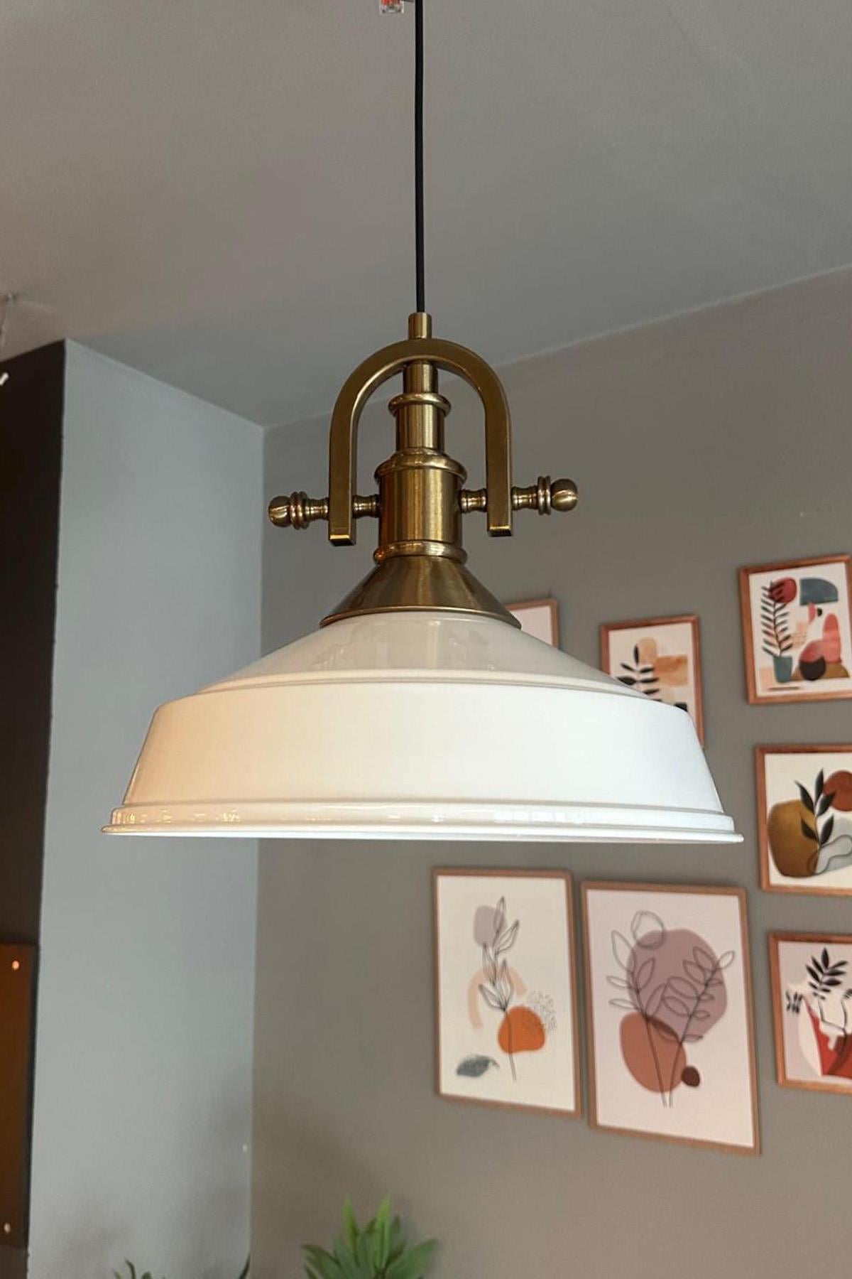 Carmelo Beyaz Tekli Avize Eskitme Gemici Başlık Retro Sarkıt Lamba Restoran Salon Aydınlatma