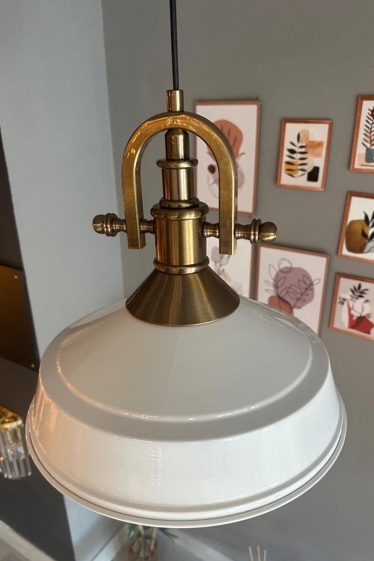 Carmelo Beyaz Tekli Avize Eskitme Gemici Başlık Retro Sarkıt Lamba Restoran Salon Aydınlatma