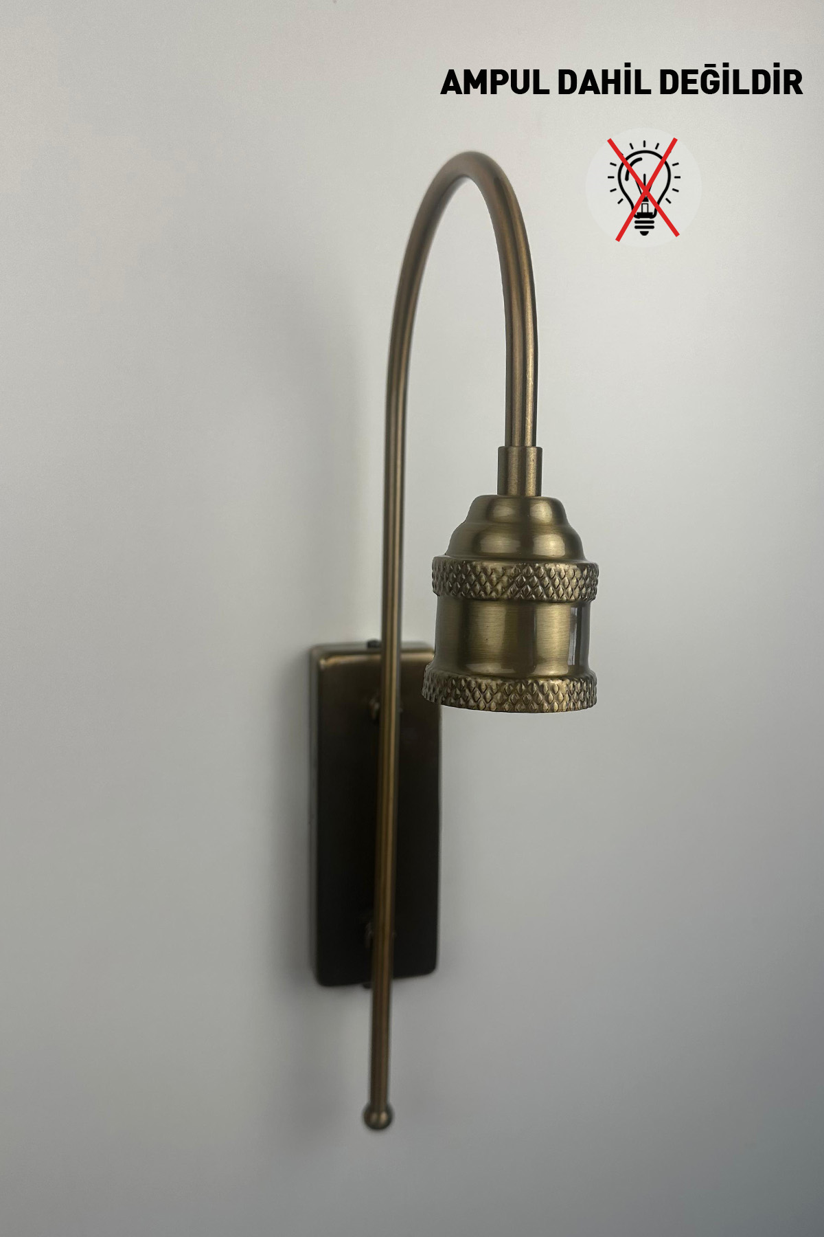 Deksa Metal Eskitme Rengi E14 Tekli Dekoratif Duvar Apliği