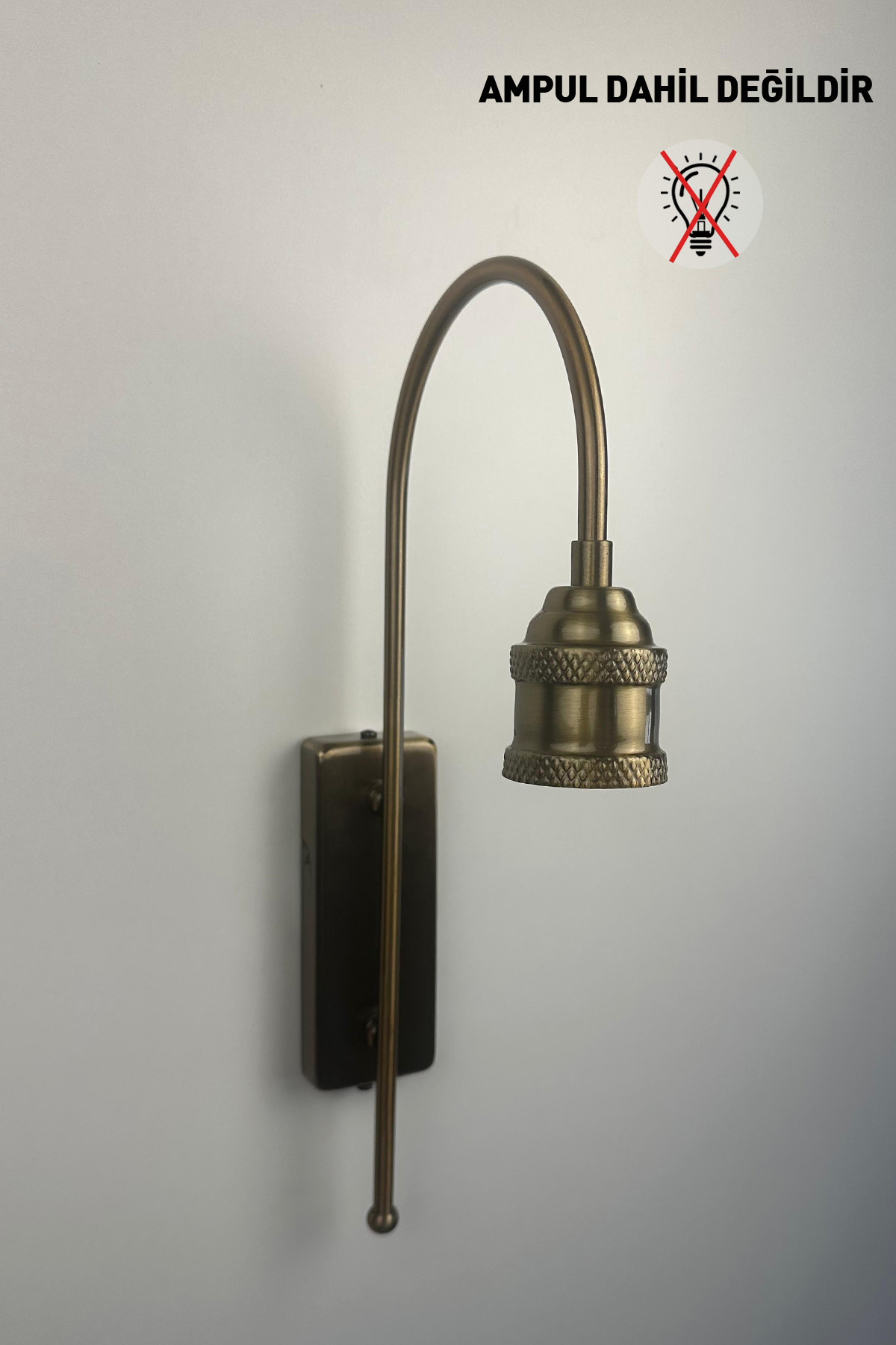 Deksa Metal Eskitme Rengi E14 Tekli Dekoratif Duvar Apliği