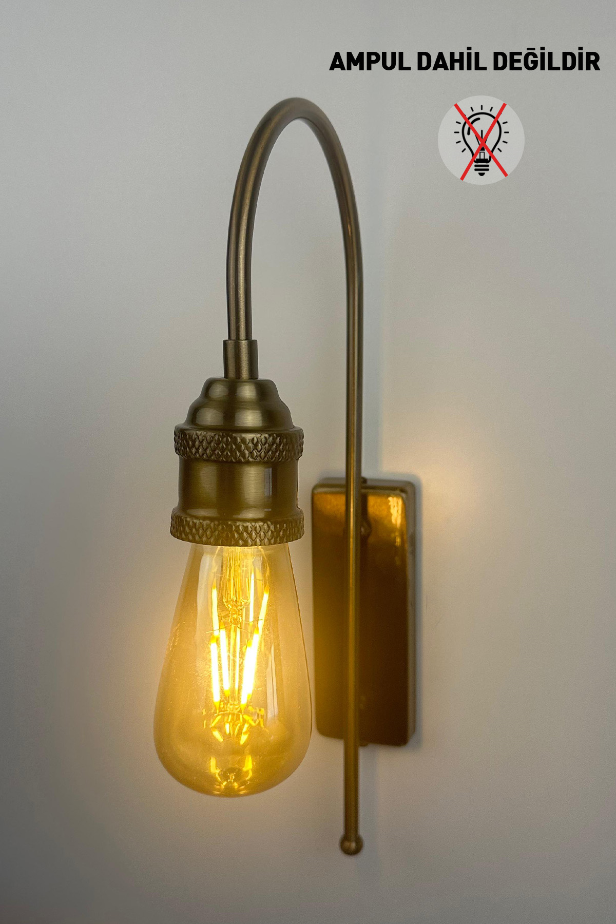 Deksa Metal Eskitme Rengi E14 Tekli Dekoratif Duvar Apliği