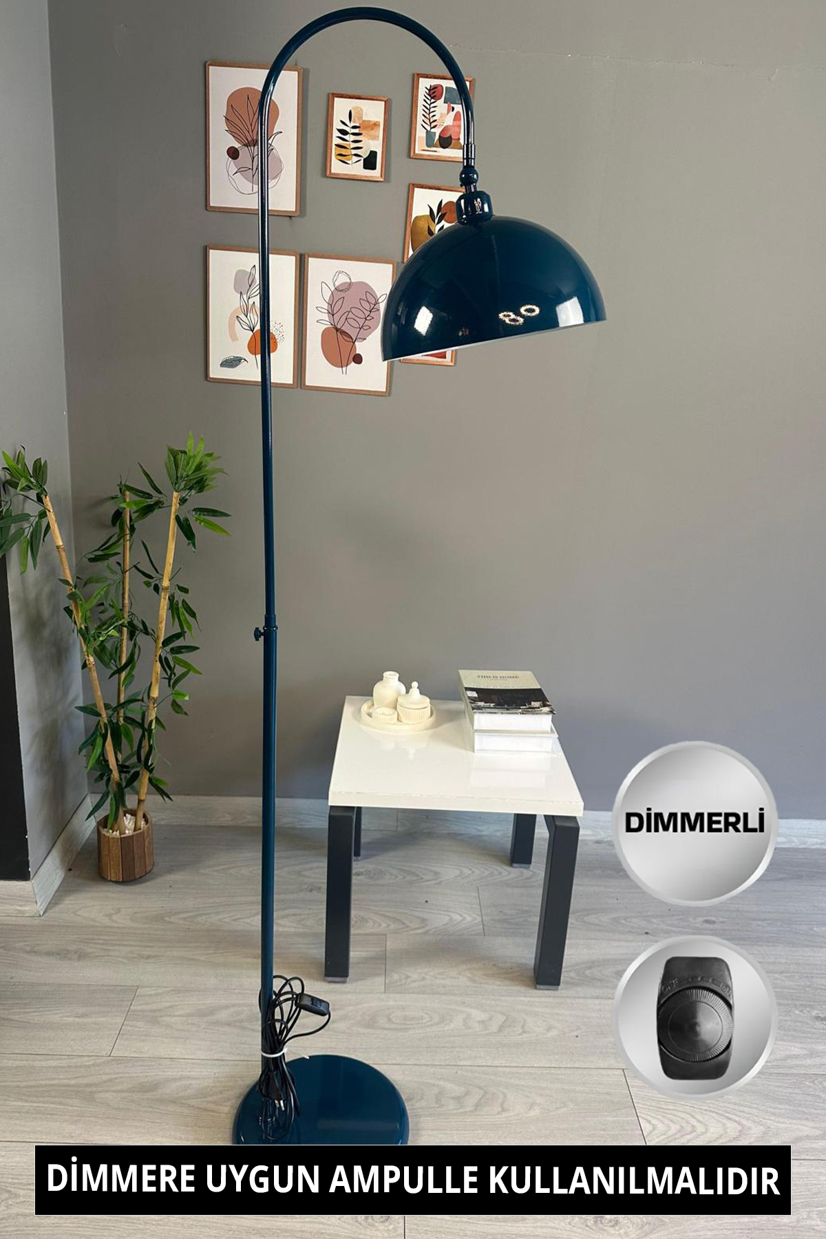 Dimmerli Işığı Ayarlanabilen Işığı Artırılıp Azaltılabilen Deniz Yeşili Hareketli Başlık Lambader