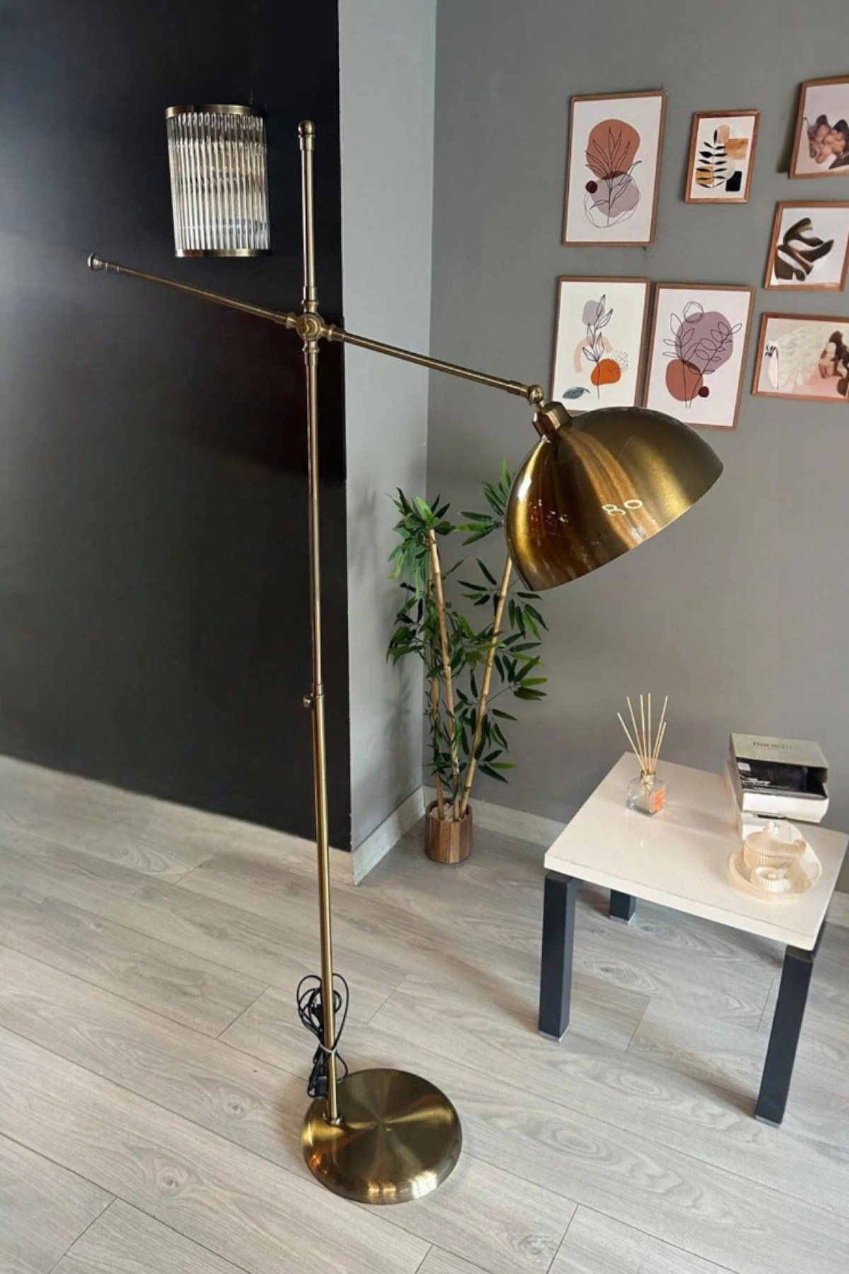 Dimmerli Işığı Ayarlanabilen Işığı Artırılıp Azaltılabilen Eskitme Metal Lambader