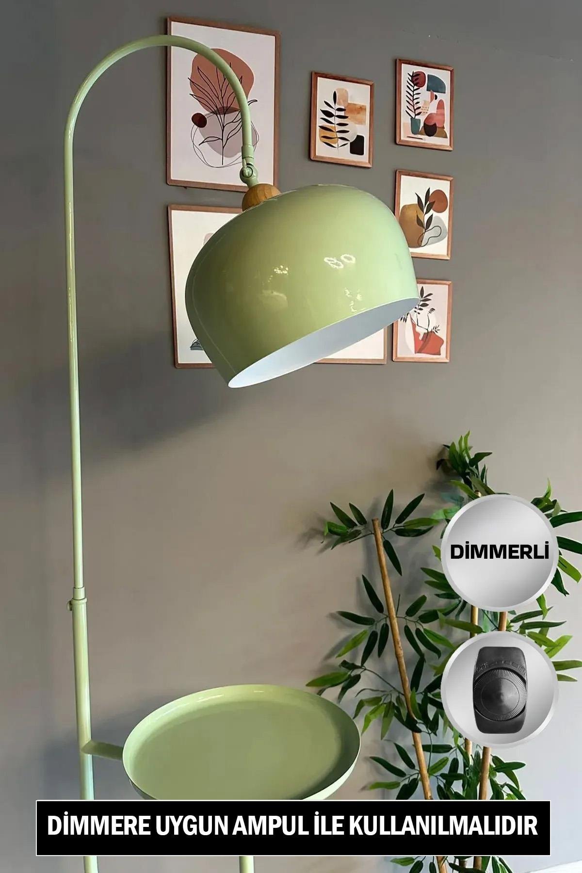 Dimmerli Mint Lambader Hareketli Başlık Sehpalı Modern Dekoratif Metal Oturma Odası Çalışma Odası
