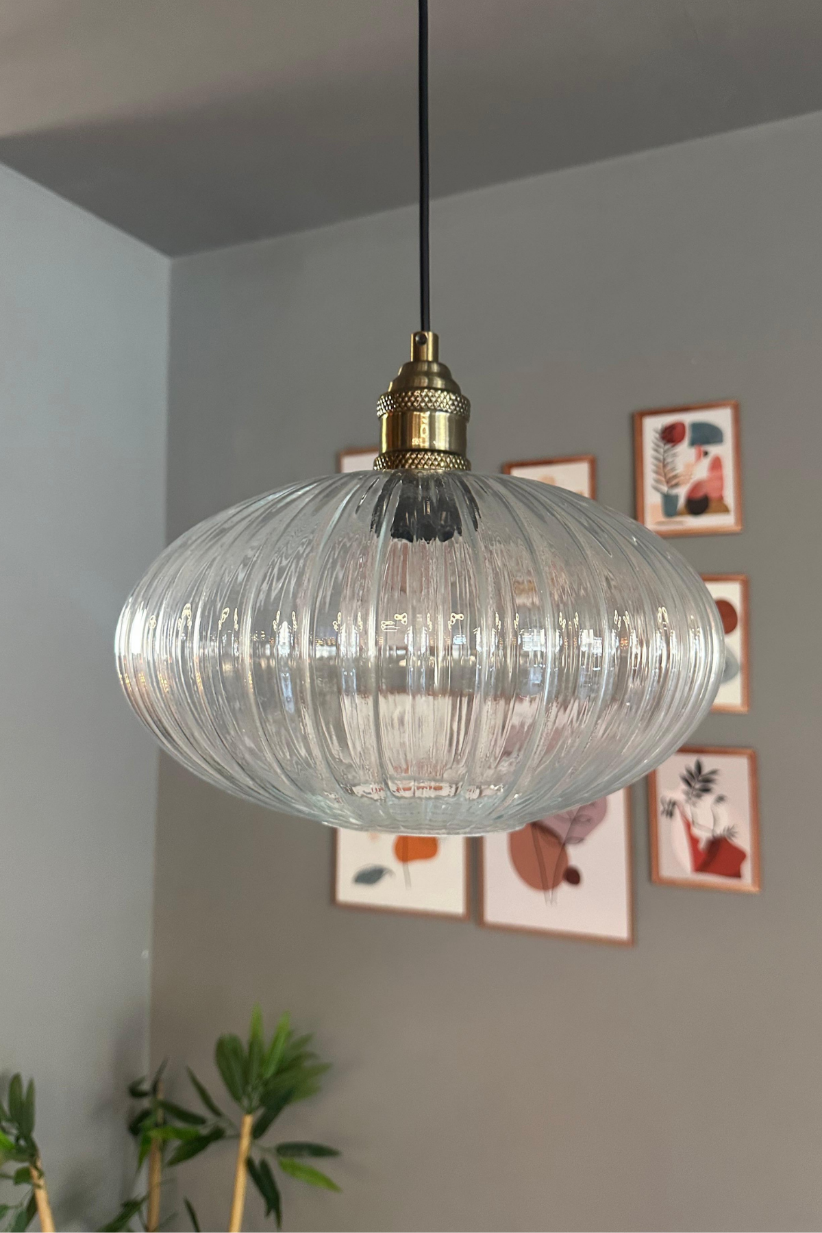 Elegant Cam Şeffaf Avize Lale Başlık Sarkıt Lamba Restoran Salon Aydınlatma