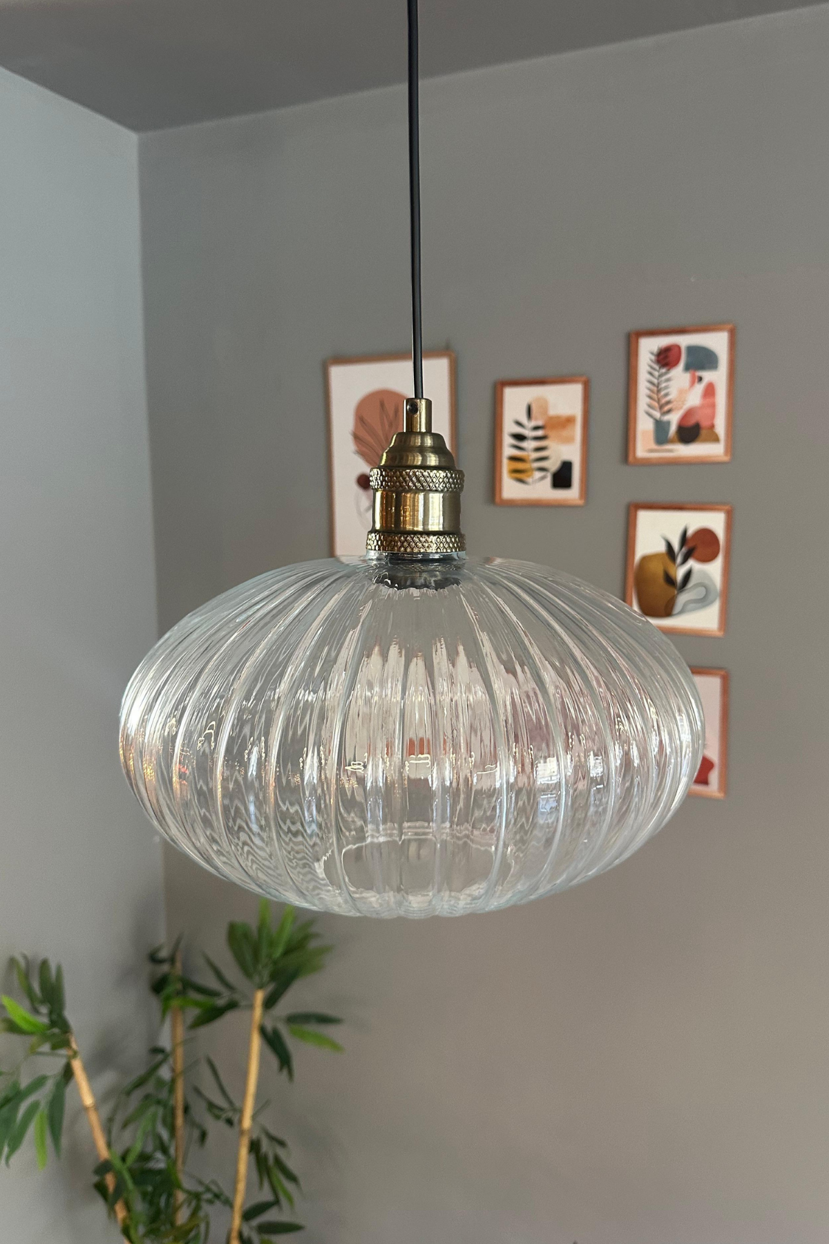 Elegant Cam Şeffaf Avize Lale Başlık Sarkıt Lamba Restoran Salon Aydınlatma