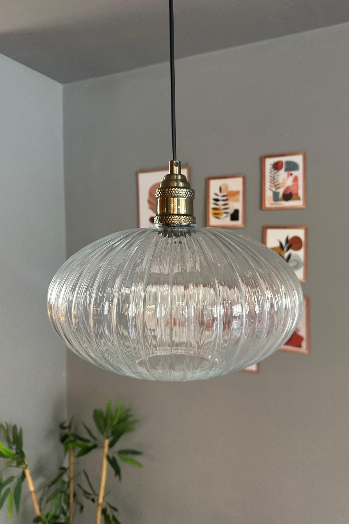 Elegant Cam Şeffaf Avize Lale Başlık Sarkıt Lamba Restoran Salon Aydınlatma