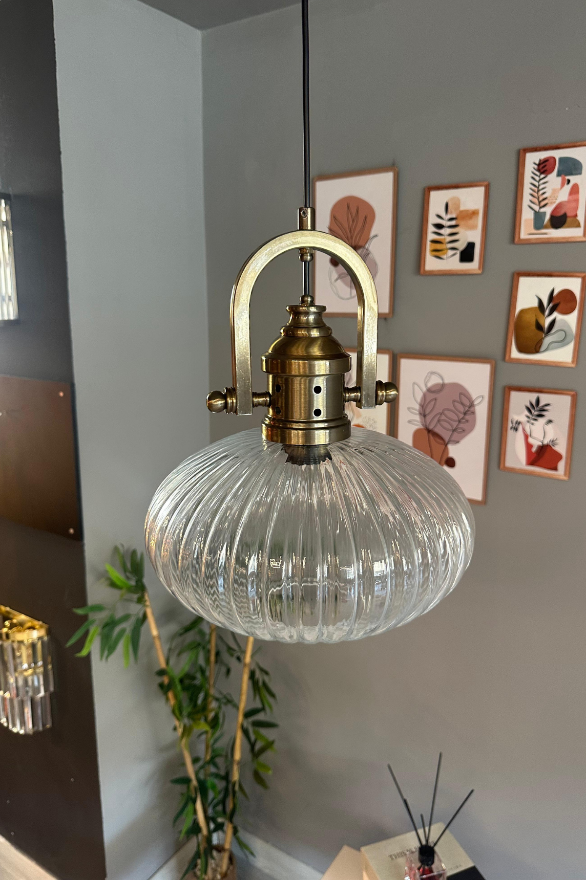 Elegant Şeffaf Cam Avize Delikli Eskitme Başlık Başlık Sarkıt Lamba Restoran Salon Aydınlatma