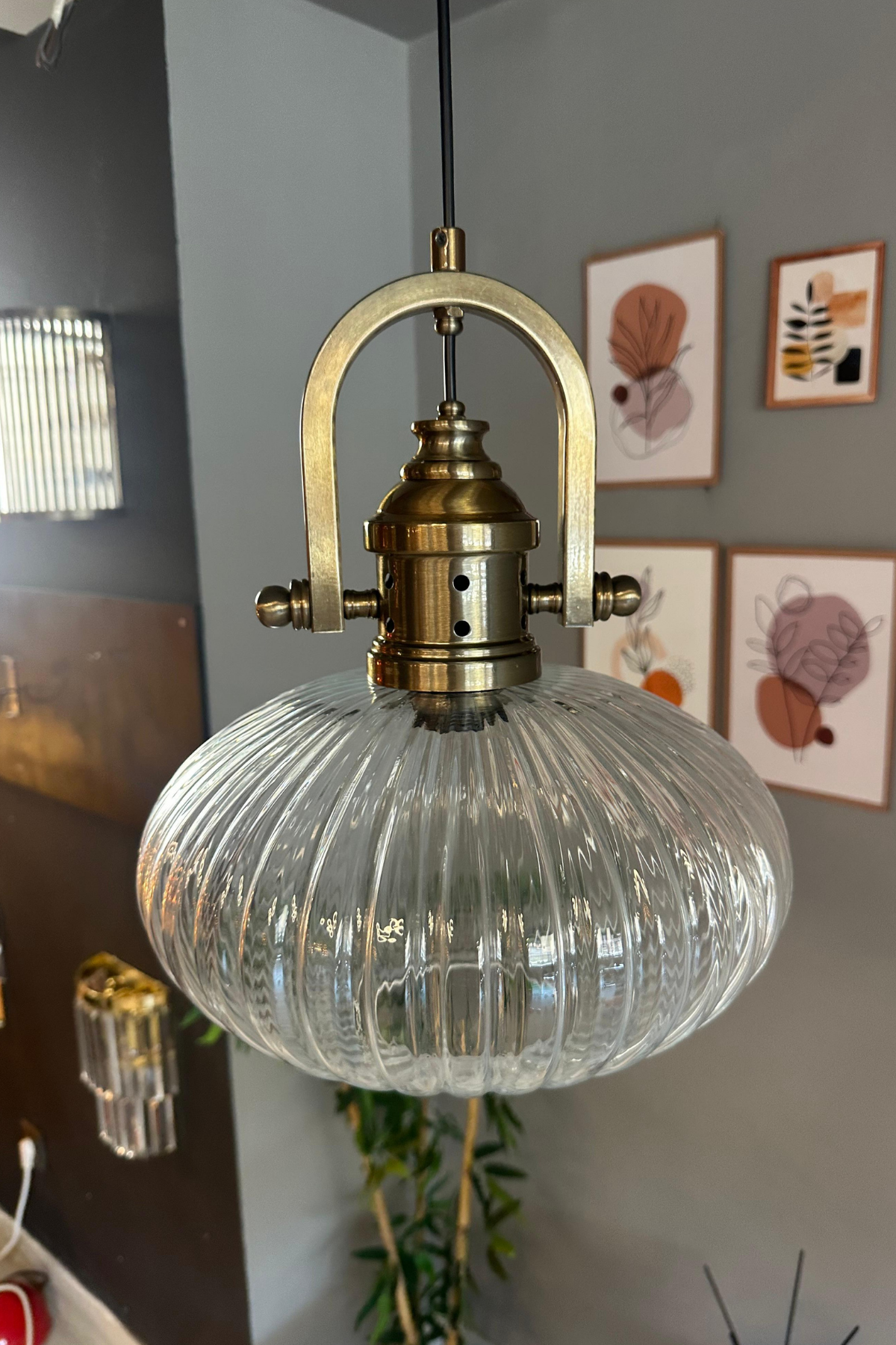 Elegant Şeffaf Cam Avize Delikli Eskitme Başlık Başlık Sarkıt Lamba Restoran Salon Aydınlatma
