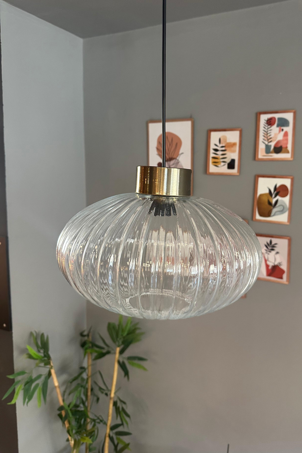 Elegant Şeffaf Cam Tekli Avize Plafonyer Rozans Başlık Sarkıt Lamba Restoran Salon Aydınlatma