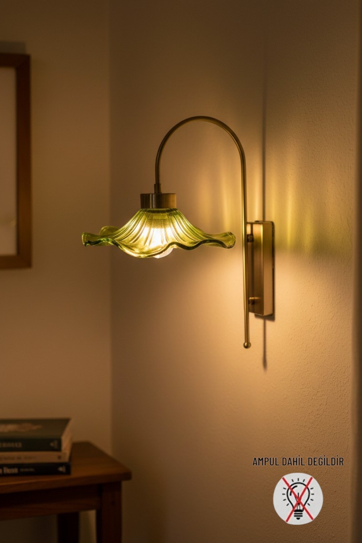 Flora Yeşil Cam Aplik Duvar Lambası Modern Otel Cafe Vintage Salon Yatak Odası Merdiven Retro