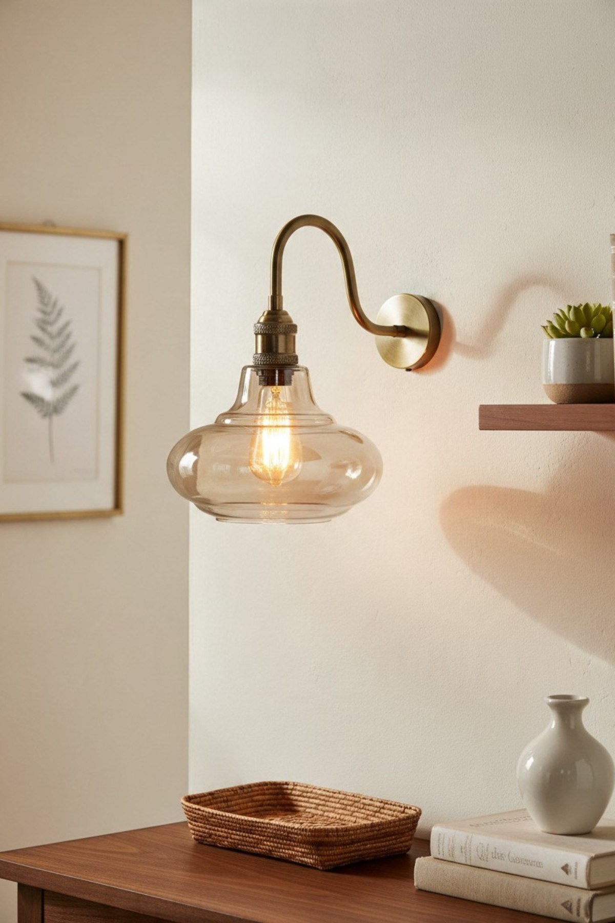 Lily Bal Rengi Cam Eskitme S Kol Gövde Aplik Duvar Lambası Modern Otel Cafe Vintage Salon Yatak Odası Merdiven Retro