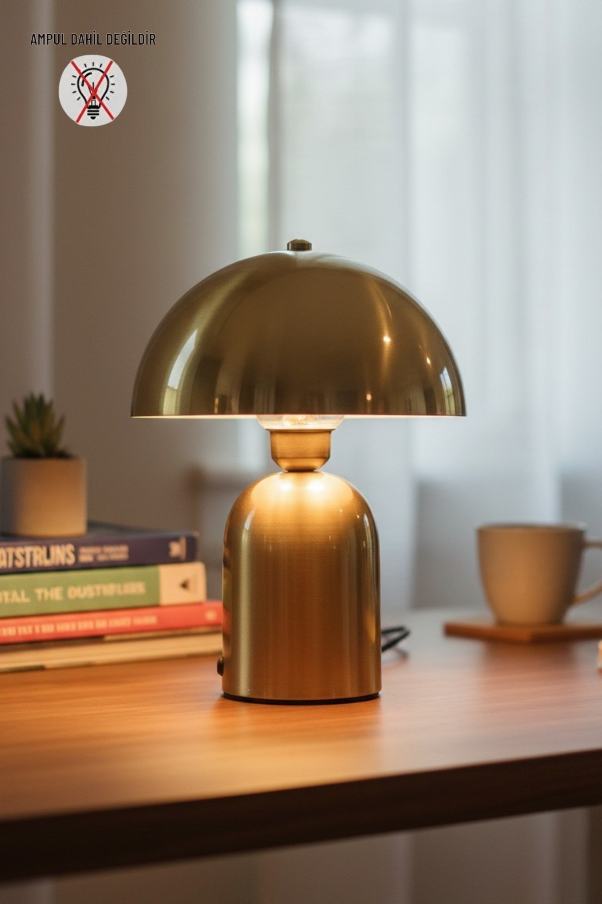Line Abajur Eskitme Renk-Metal Gövdeli - 25 cm Çap - Oturma Odası & Yatak Odası & Salon Aydınlatma Masa Lambası Dekoratif