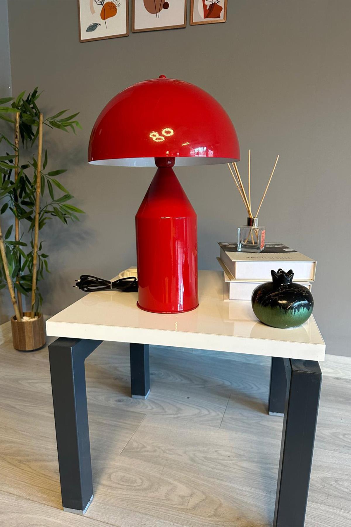 Lipeo Kırmızı Masa Lambası Dekoratif Masaüstü Aydınlatma Hol Abajur Yatak Odası Başucu Lamba