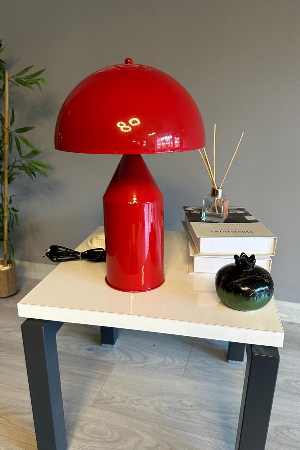 Lipeo Kırmızı Masa Lambası Dekoratif Masaüstü Aydınlatma Hol Abajur Yatak Odası Başucu Lamba