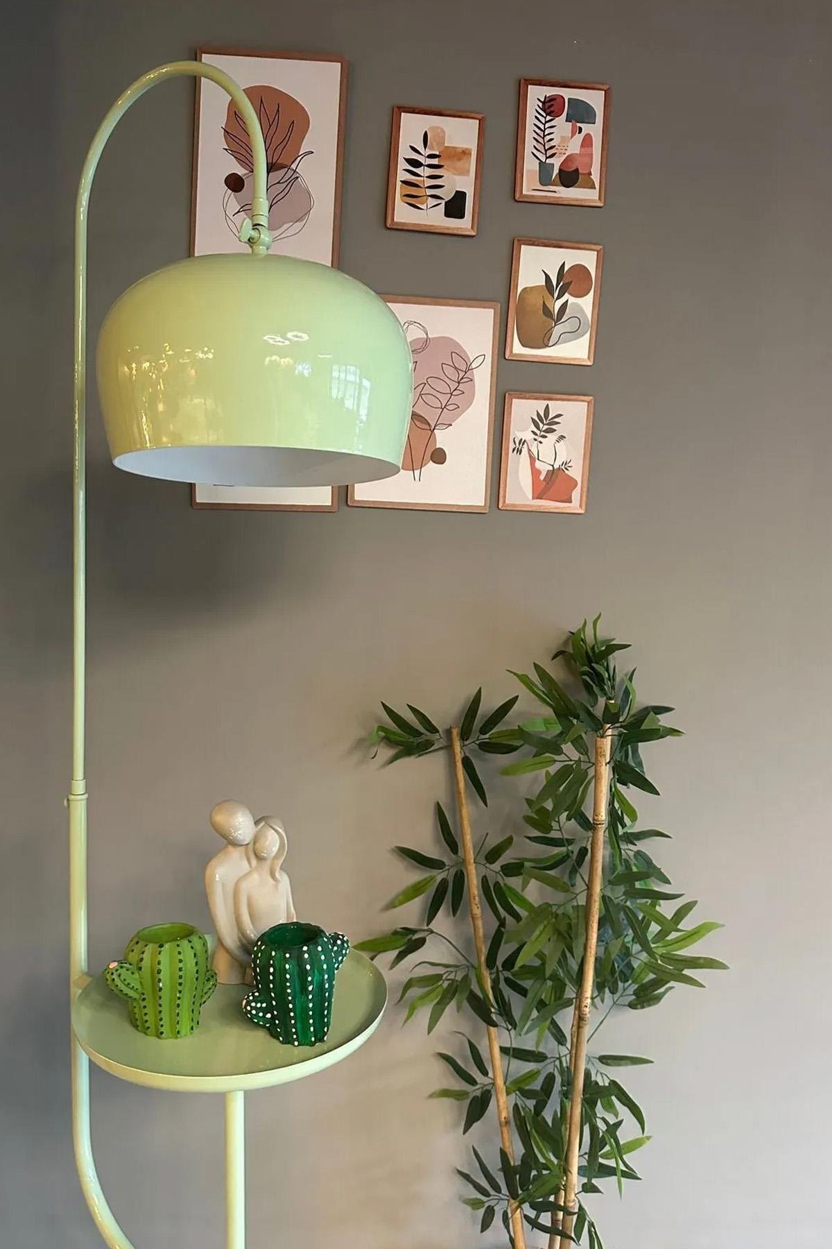 Mint Lambader Hareketli Başlık Sehpalı Modern Dekoratif Metal Oturma Odası Çalışma Odası Lambası