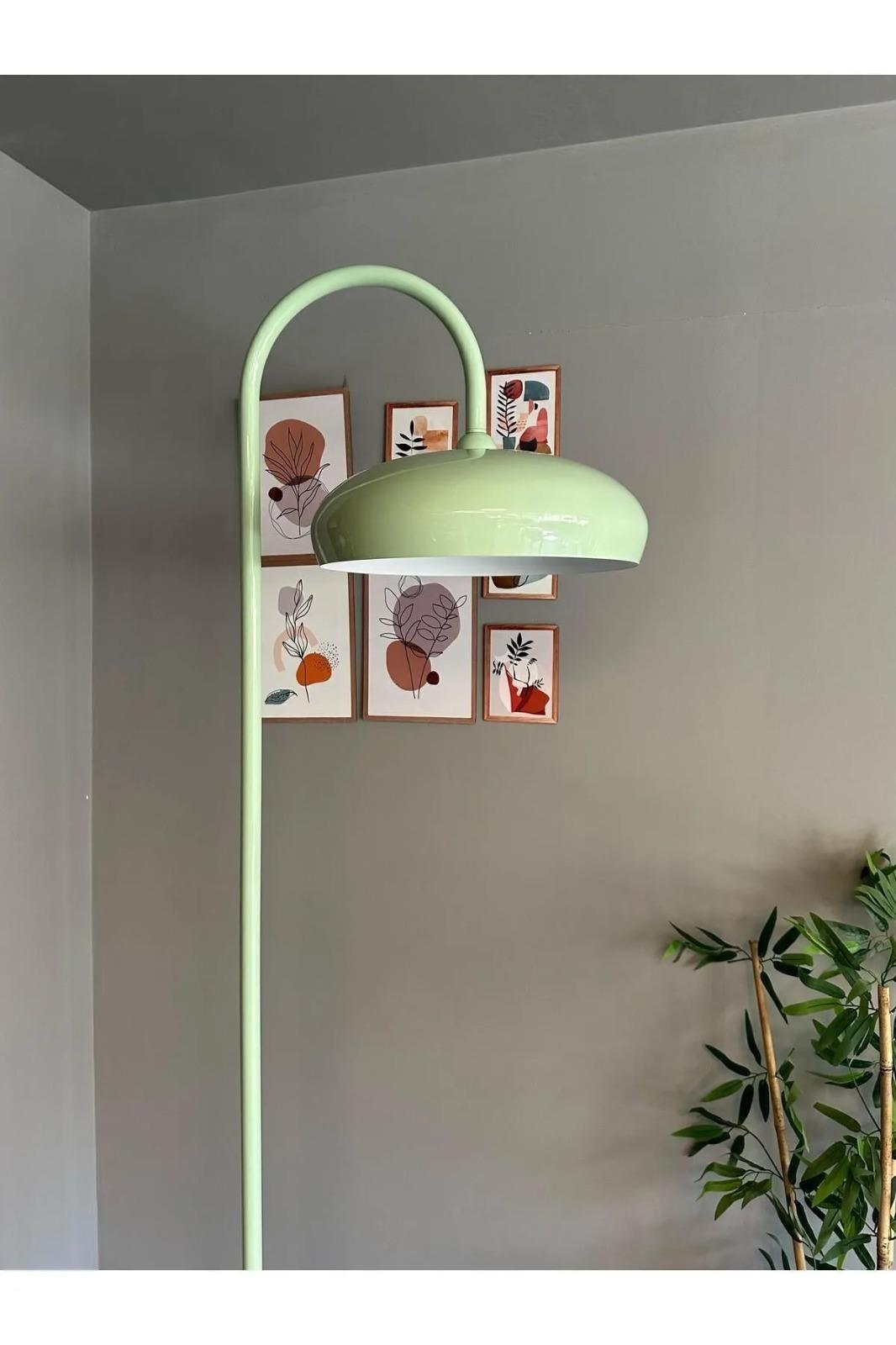 Mint Lambader Modern Dekoratif Metal Oturma Odası Çalışma Odası Zemin Lambası
