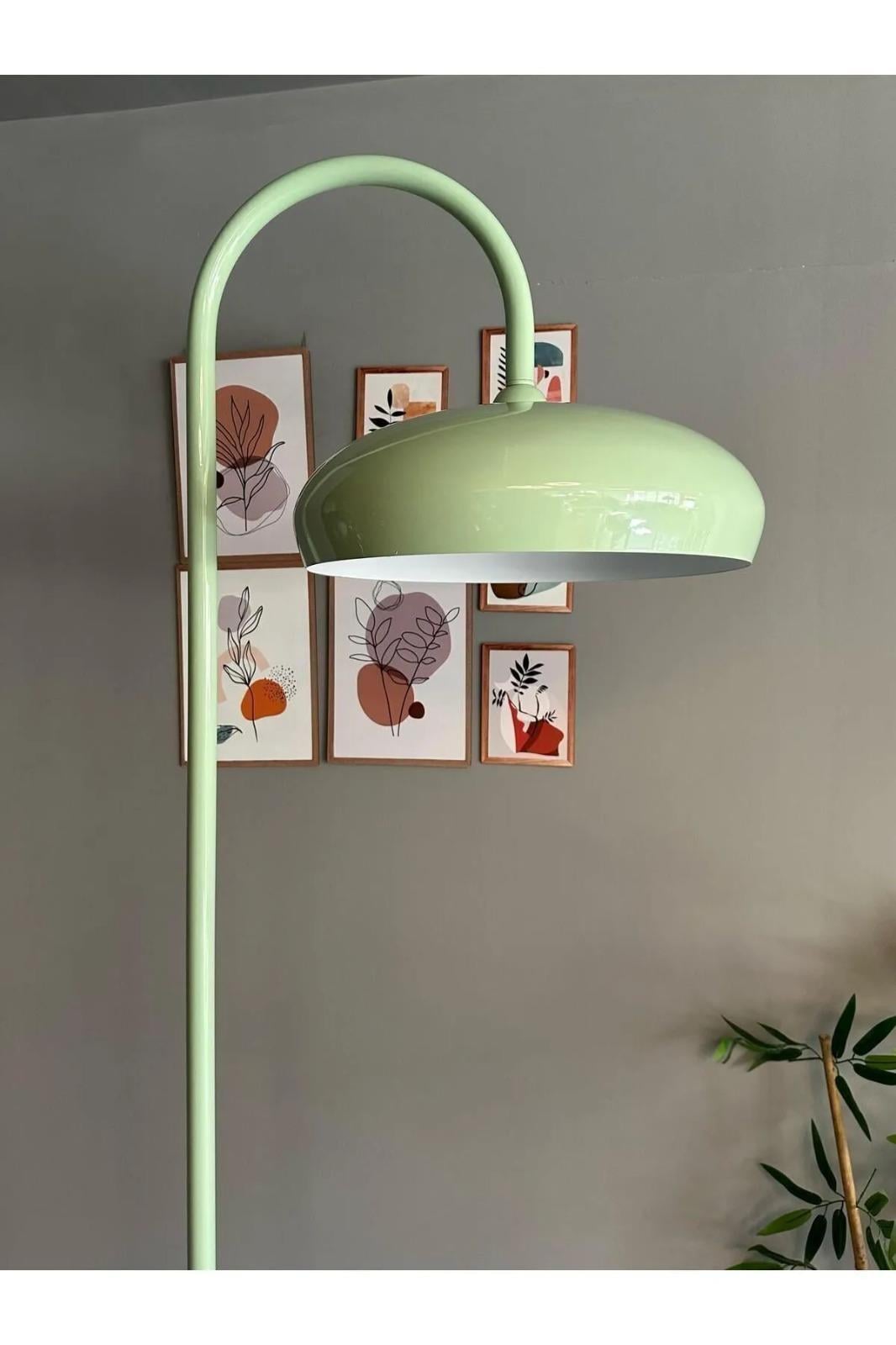 Mint Lambader Modern Dekoratif Metal Oturma Odası Çalışma Odası Zemin Lambası