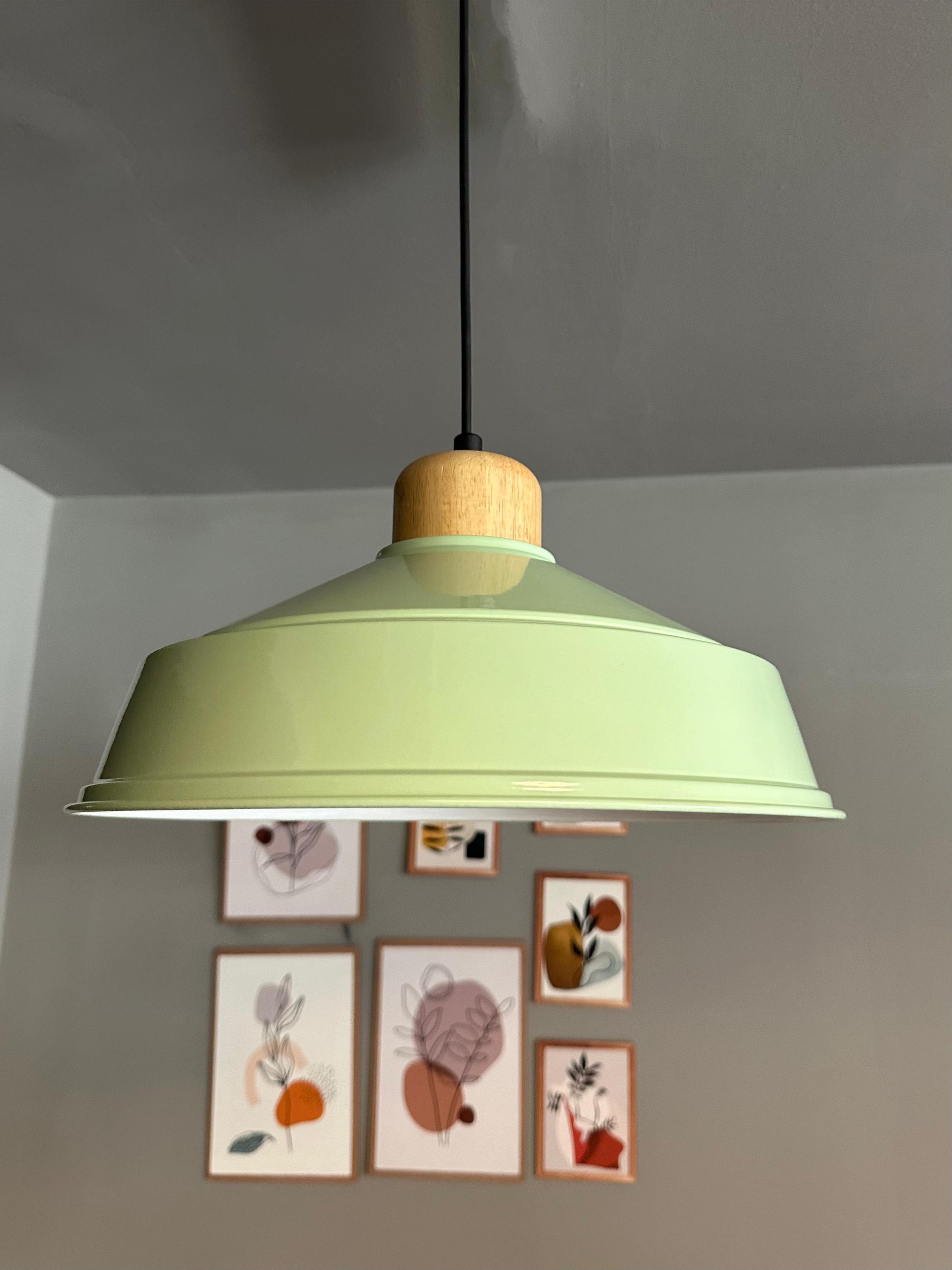 Mint Tekli Avize Ahşap Başlık Retro Sarkıt Lamba Restoran Salon Aydınlatma