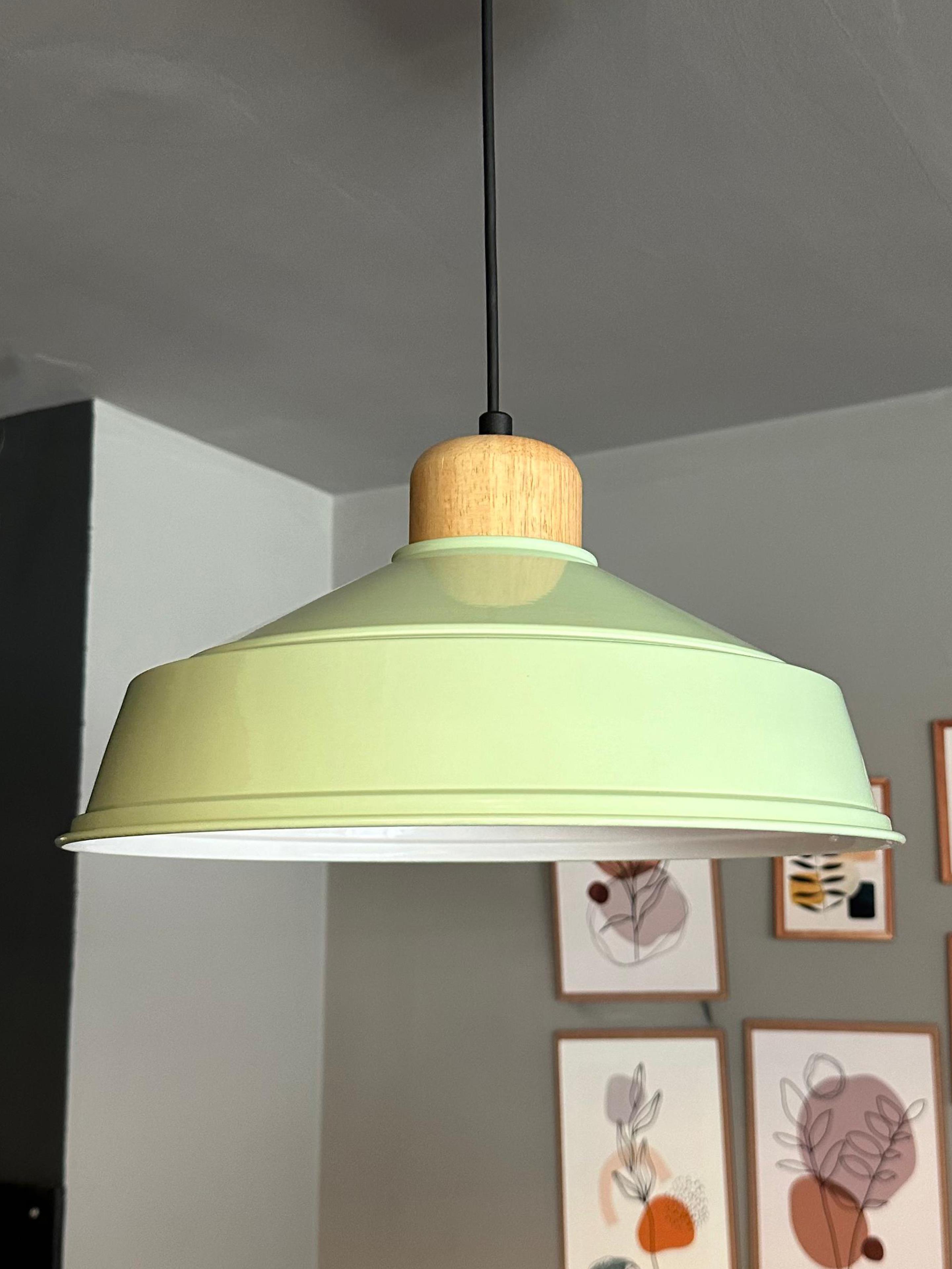 Mint Tekli Avize Ahşap Başlık Retro Sarkıt Lamba Restoran Salon Aydınlatma