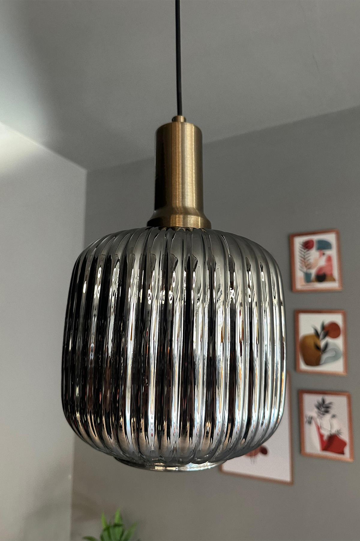 Mopa Cam Tekli Avize Eskitme Fener Başlık Retro Sarkıt Lamba Restoran Salon Aydınlatma