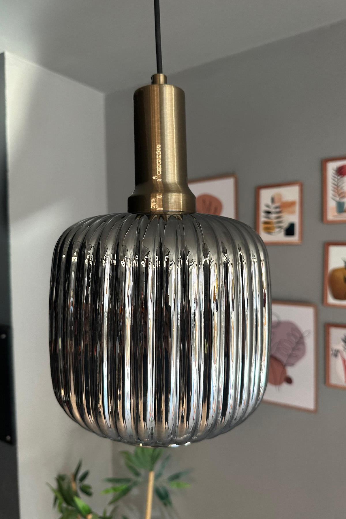 Mopa Cam Tekli Avize Eskitme Fener Başlık Retro Sarkıt Lamba Restoran Salon Aydınlatma