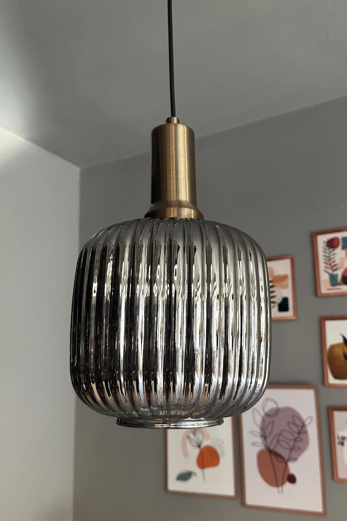 Mopa Cam Tekli Avize Eskitme Fener Başlık Retro Sarkıt Lamba Restoran Salon Aydınlatma