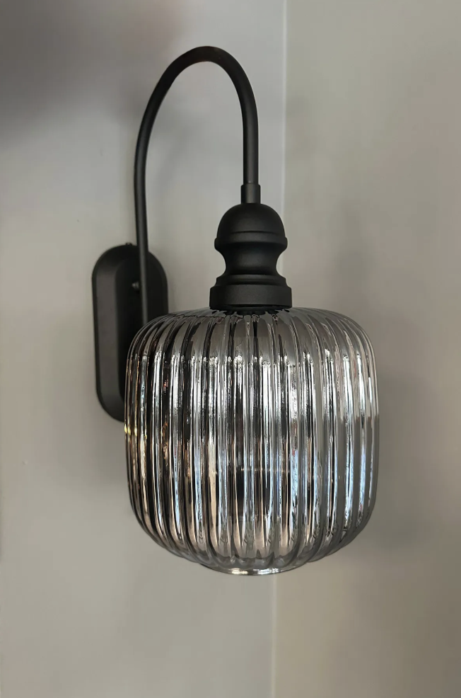 Mopa Füme Cam Tekli Aplik Retro Sarkıt Lamba Restoran Salon Aydınlatma